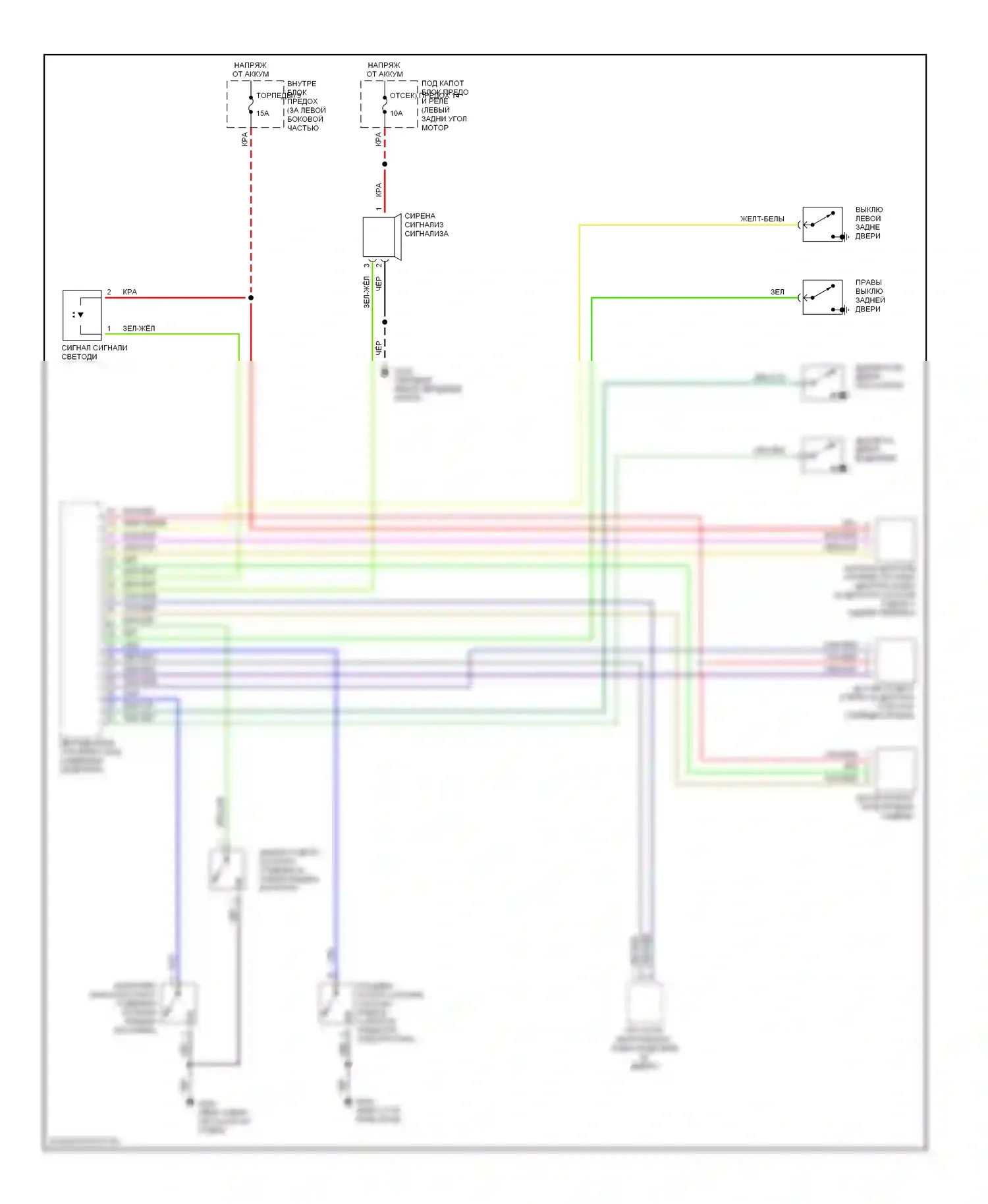 9-5 Saab I (1997-2001): Сигнализации электросхема 