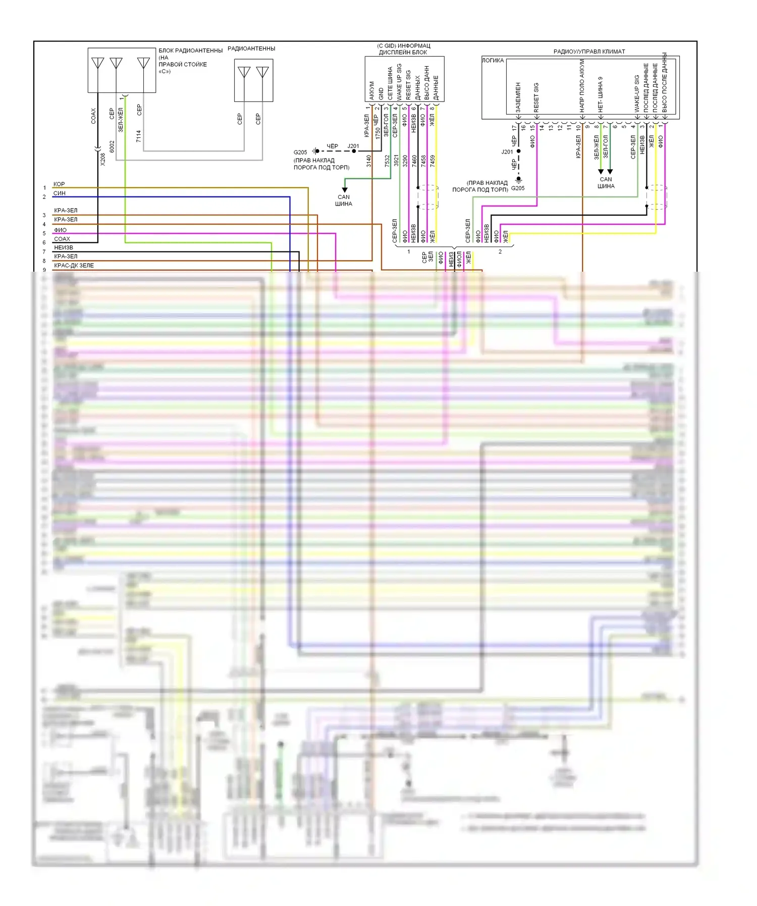 9-5 Saab II (2010-2012): Электросхема магнитолы, с усилителем объемного звучания (2 из 6) 