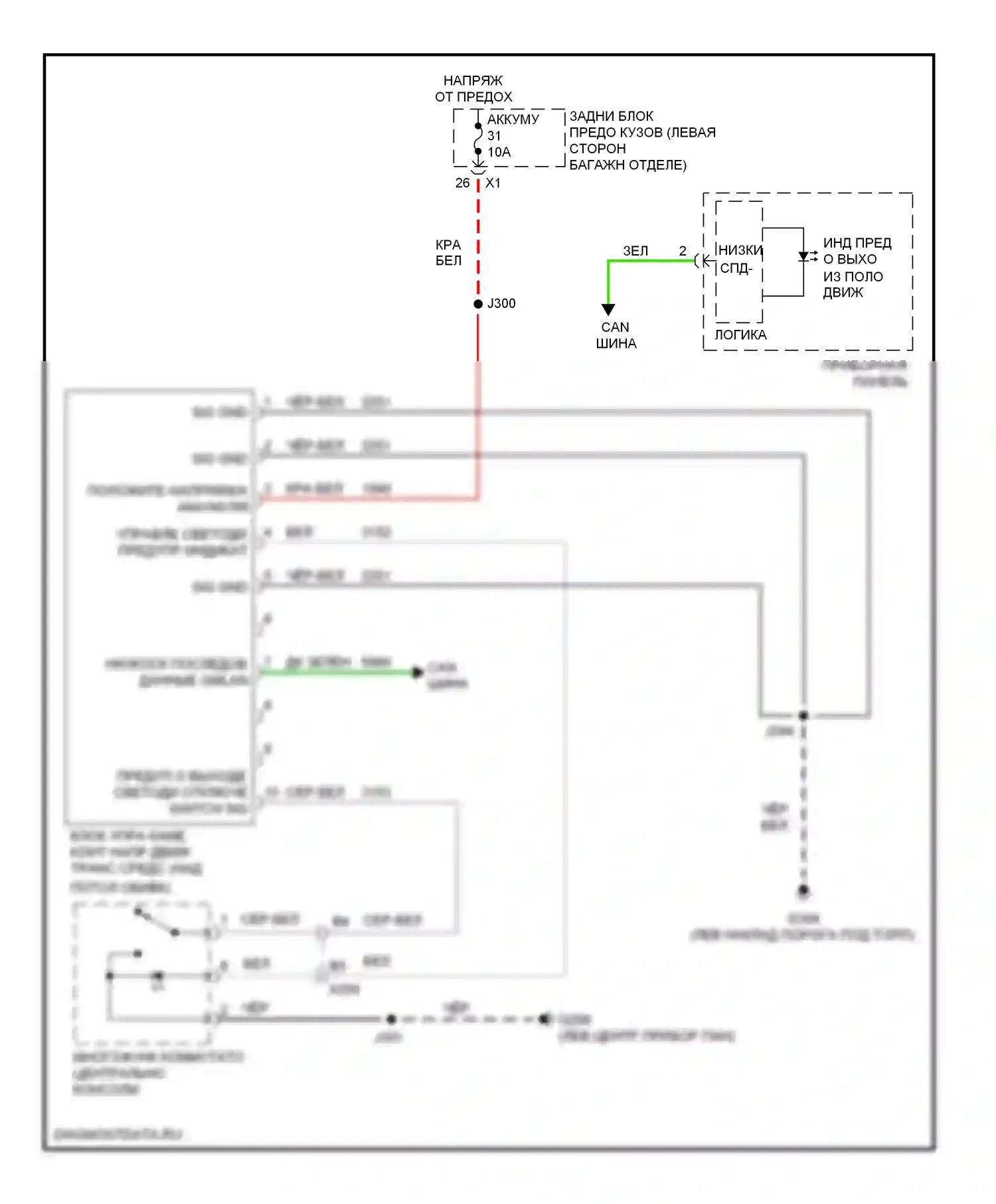 9-5 Saab II (2010-2012): Электросхема камеры заднего вида 
