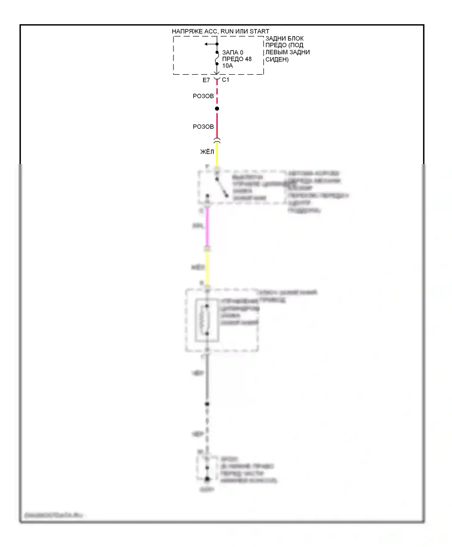 9-7X Saab I (2005-2009): Электросхема электромагнита замка зажигания 
