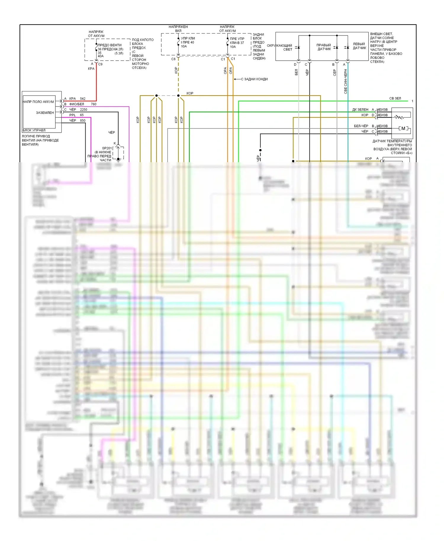 9-7X Saab I (2005-2009): Электросхема климат контроля (1 из 2) 