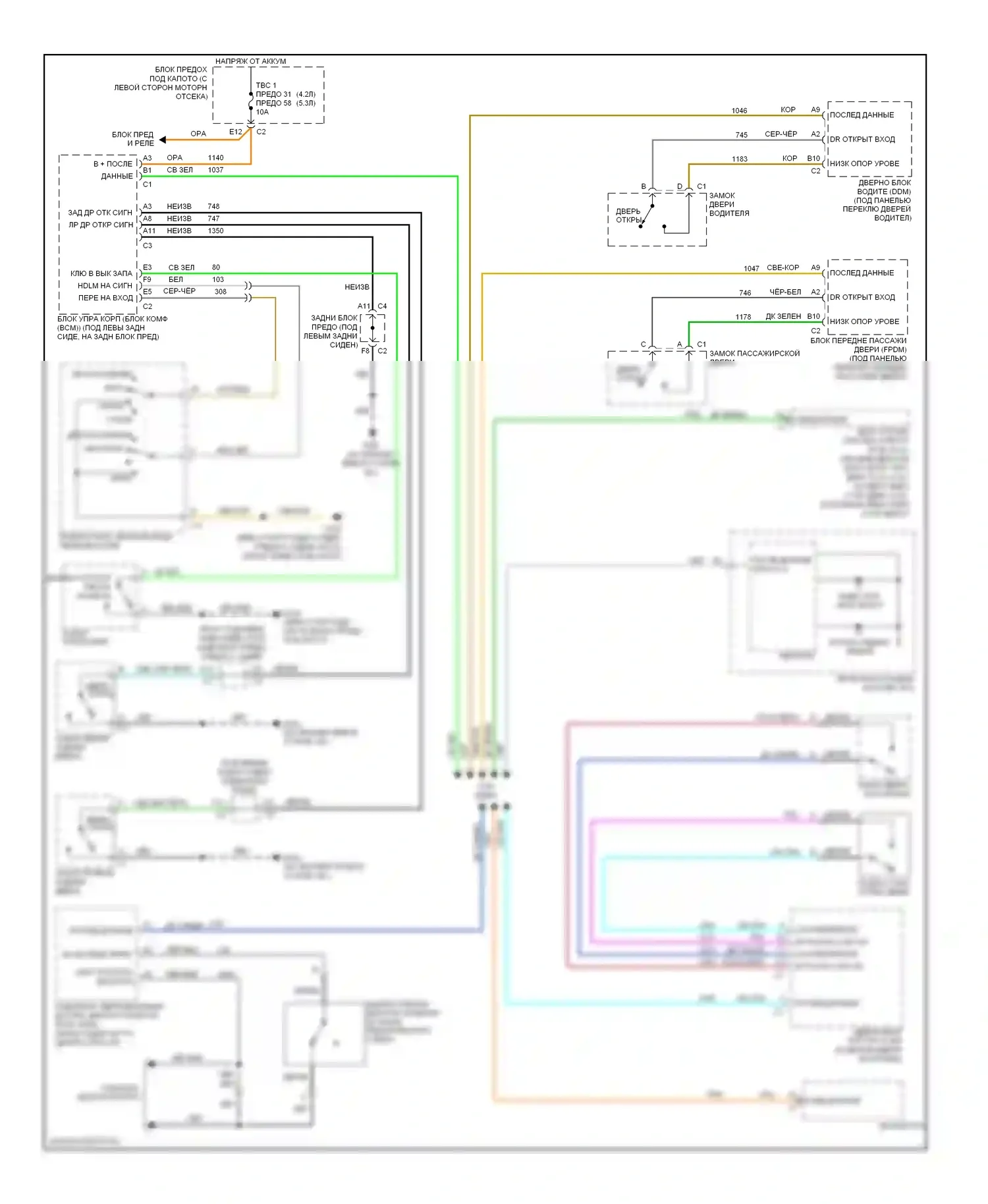 9-7X Saab I (2005-2009): Электросхема помощников водителя 