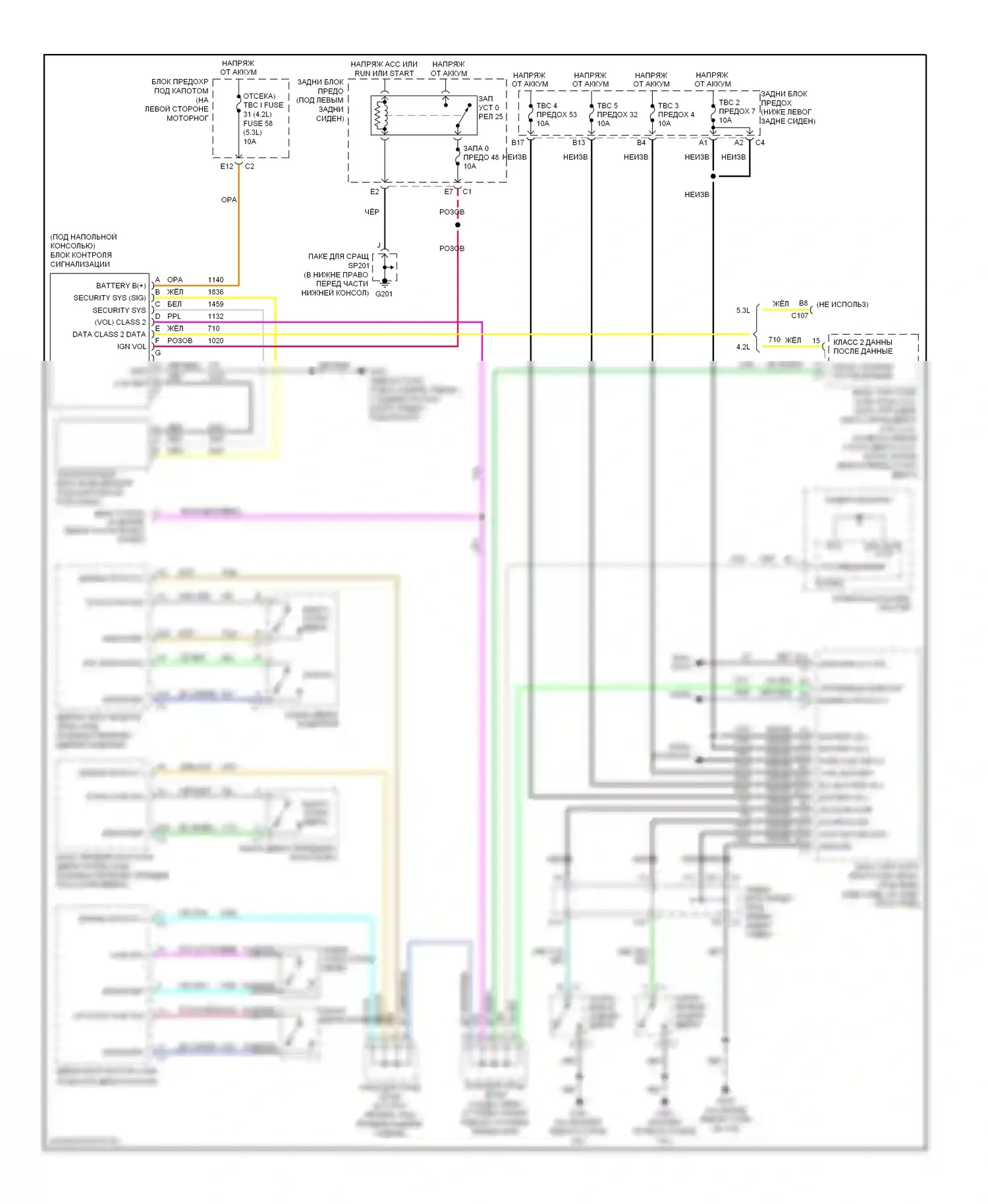 9-7X Saab I (2005-2009): Сигнализации электросхема 