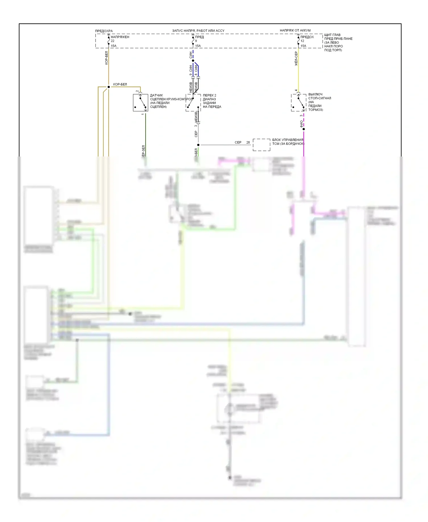 900 Saab II (1993-1998): Электросхема круиз-контроля 