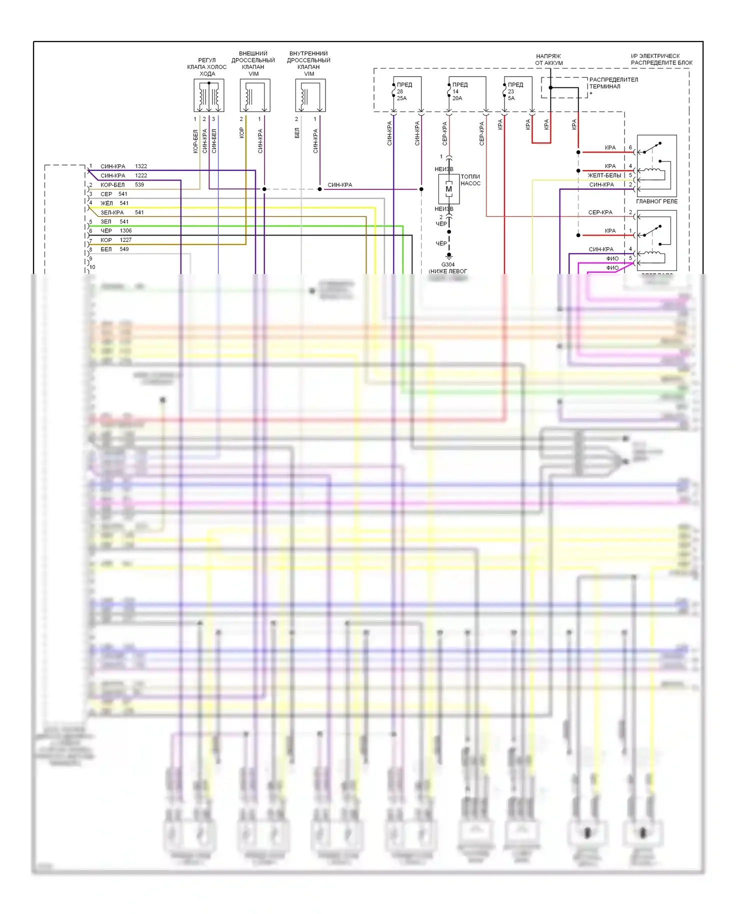 9000 Saab I рестайлинг (1991-1998): Электросхема двигателя 3.0ls (1 из 2) 