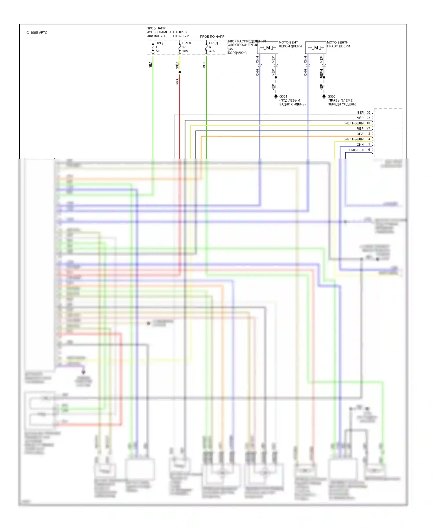 9000 Saab I рестайлинг (1991-1998): Электросхемы кондиционирования воздуха (1 из 2) 
