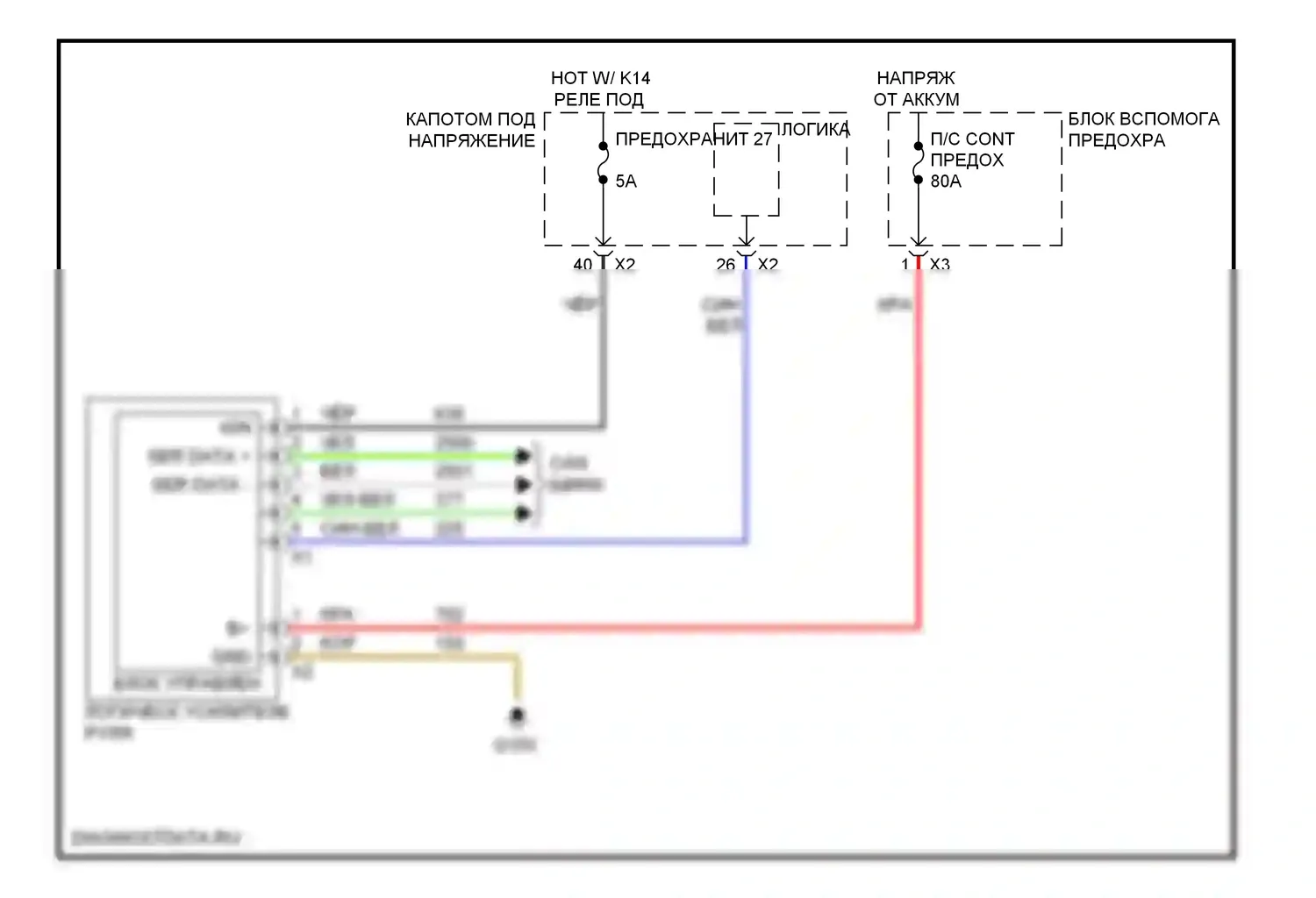 Astra Saturn I (2008-2009): Электросхема электроусилителя руля 