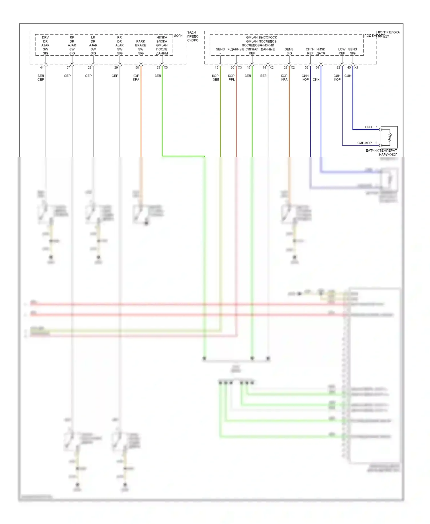 Astra Saturn I (2008-2009): Электросхема приборной панели (2 из 2) 