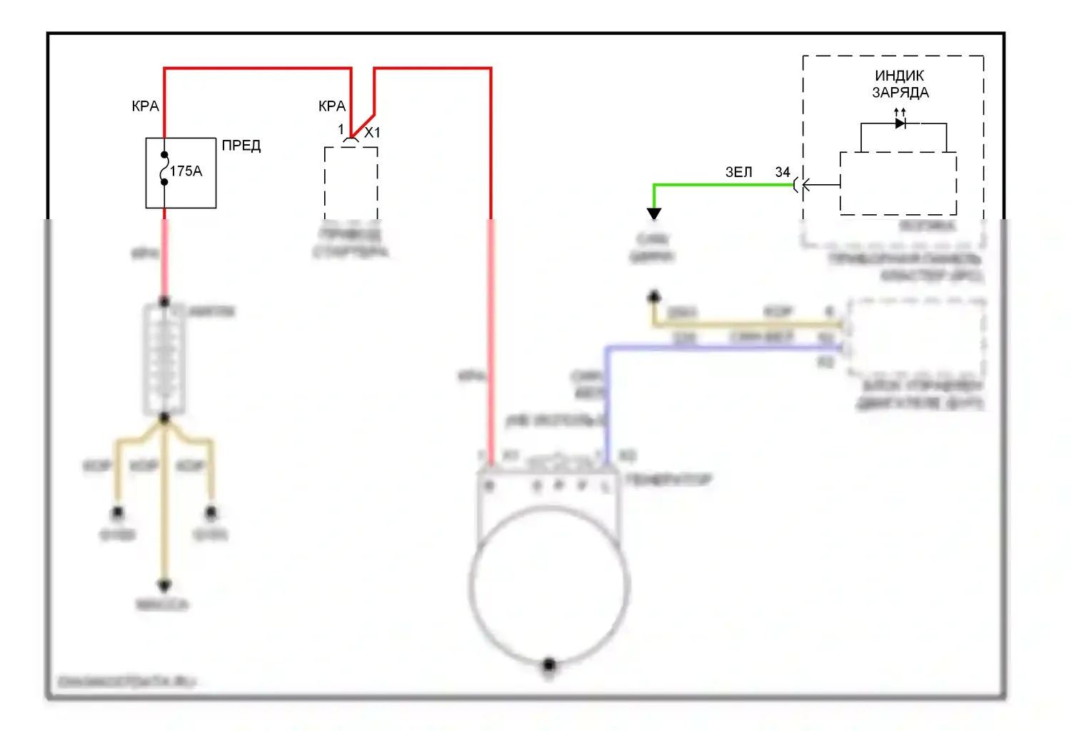 Astra Saturn I (2008-2009): Электросхема генератора 