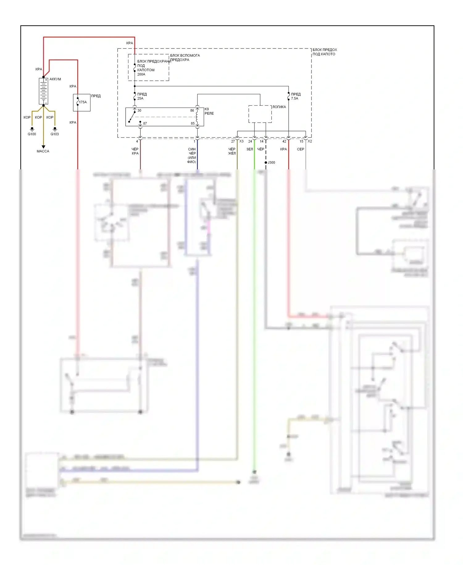 Astra Saturn I (2008-2009): Электросхема стартера 