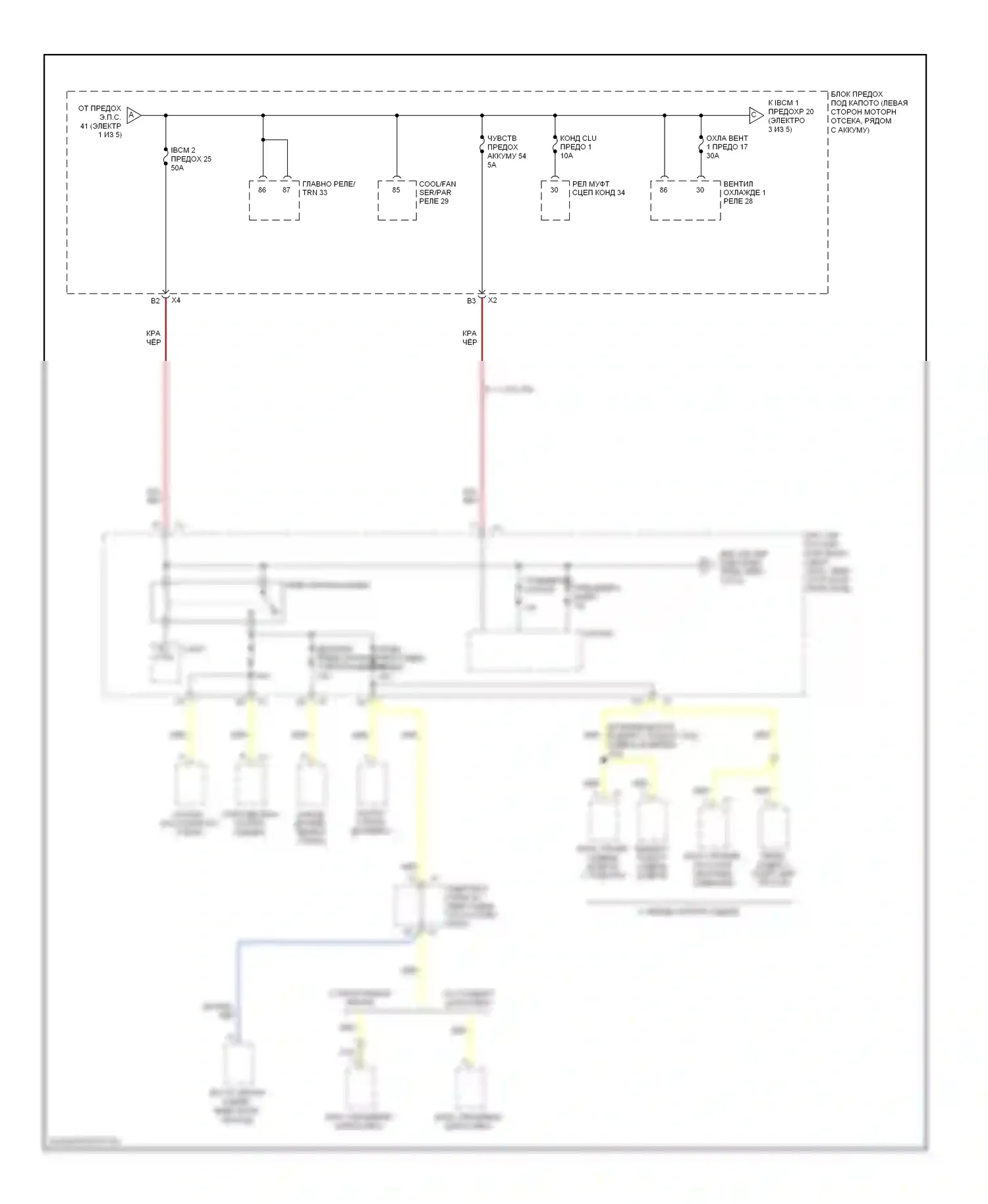 Aura Saturn I (2006-2010): Электросхема блока предохранителей реле (2 из 5) 
