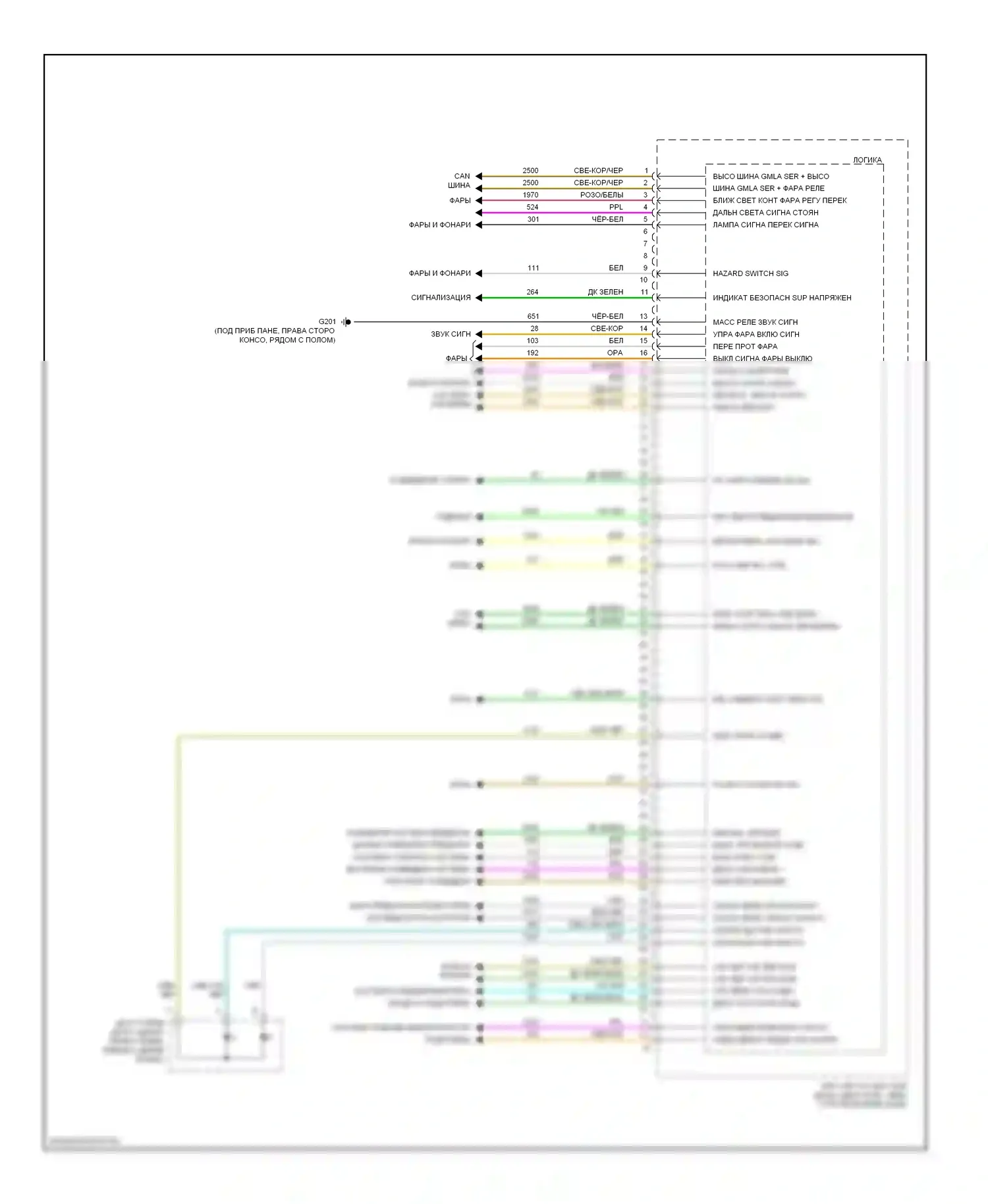Aura Saturn I (2006-2010): Электросхема блоков управления кузовом (4 из 4) 