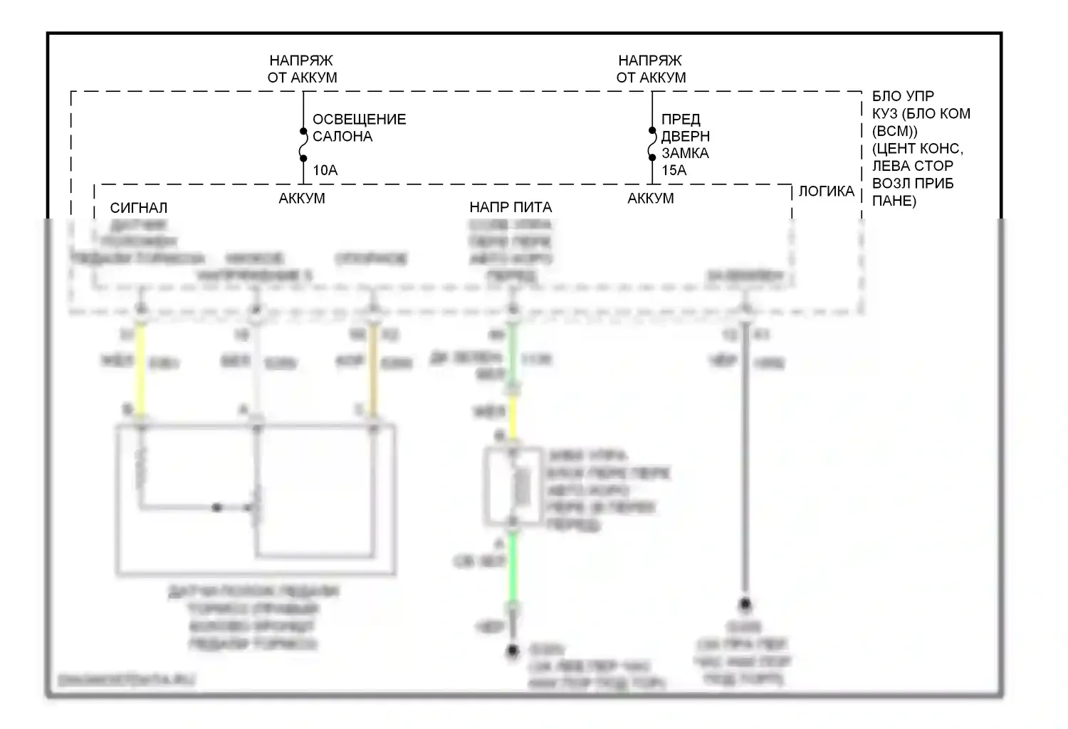 Aura Saturn I (2006-2010): Электросхема блокировки селектора 