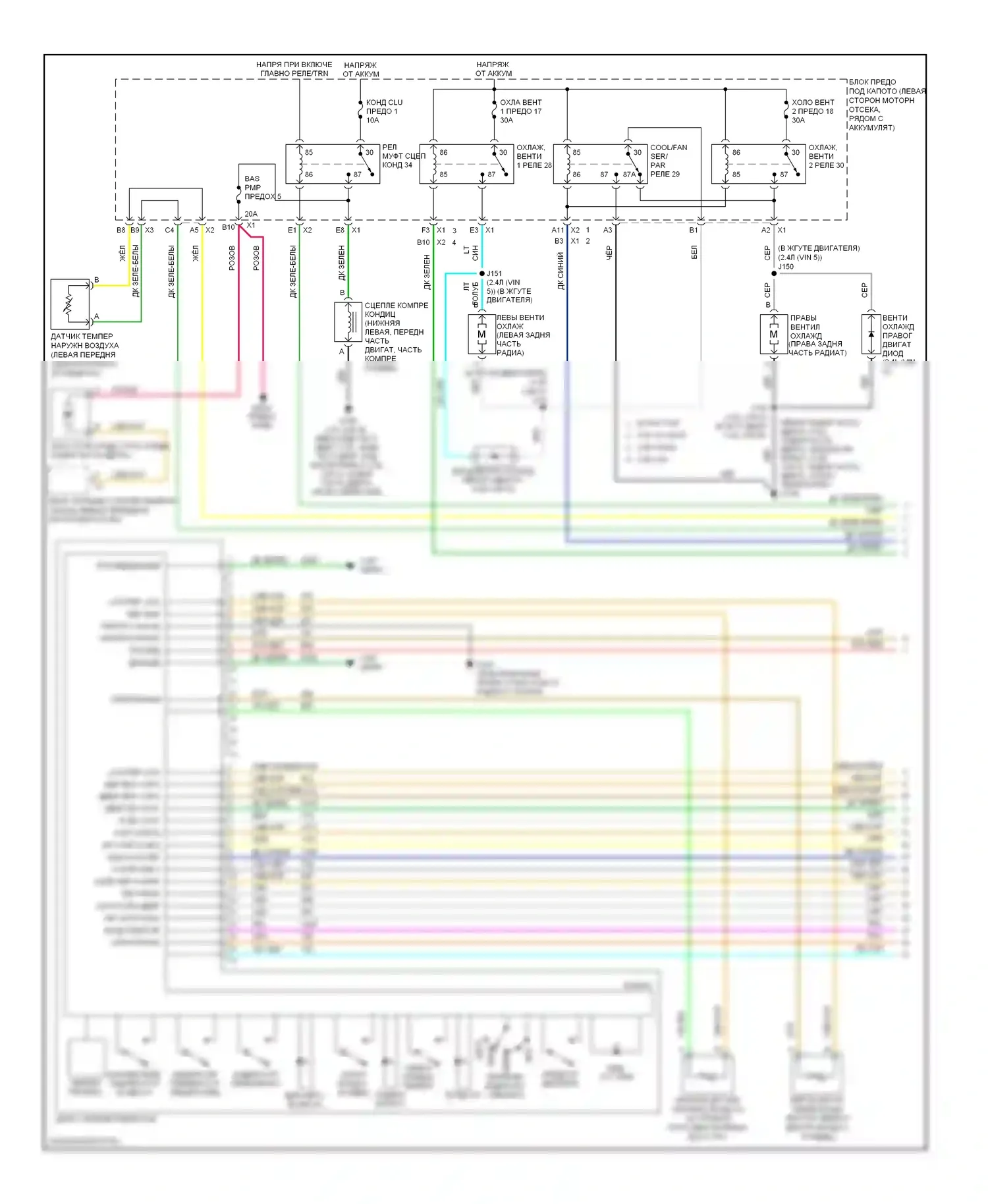 Aura Saturn I (2006-2010): Электросхема климат контроля (1 из 2) 