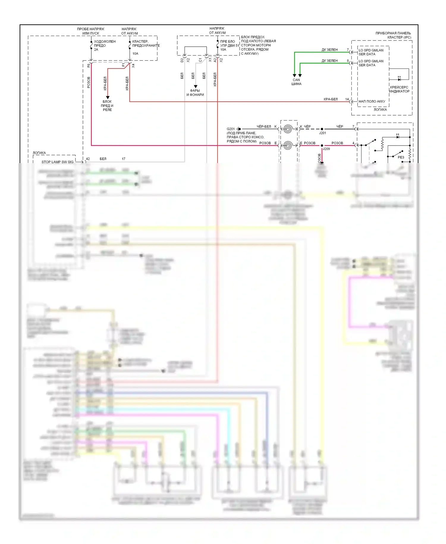 Aura Saturn I (2006-2010): 3,5л vin n, электросхема круиз-контроля 