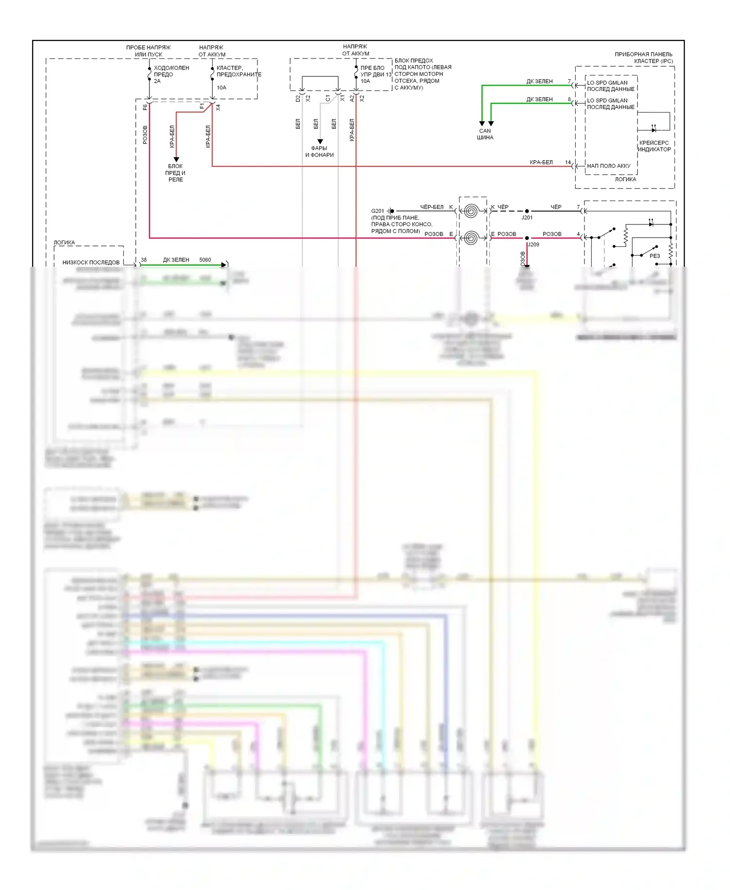 Aura Saturn I (2006-2010): 3,6л vin 7, электросхема круиз-контроля 