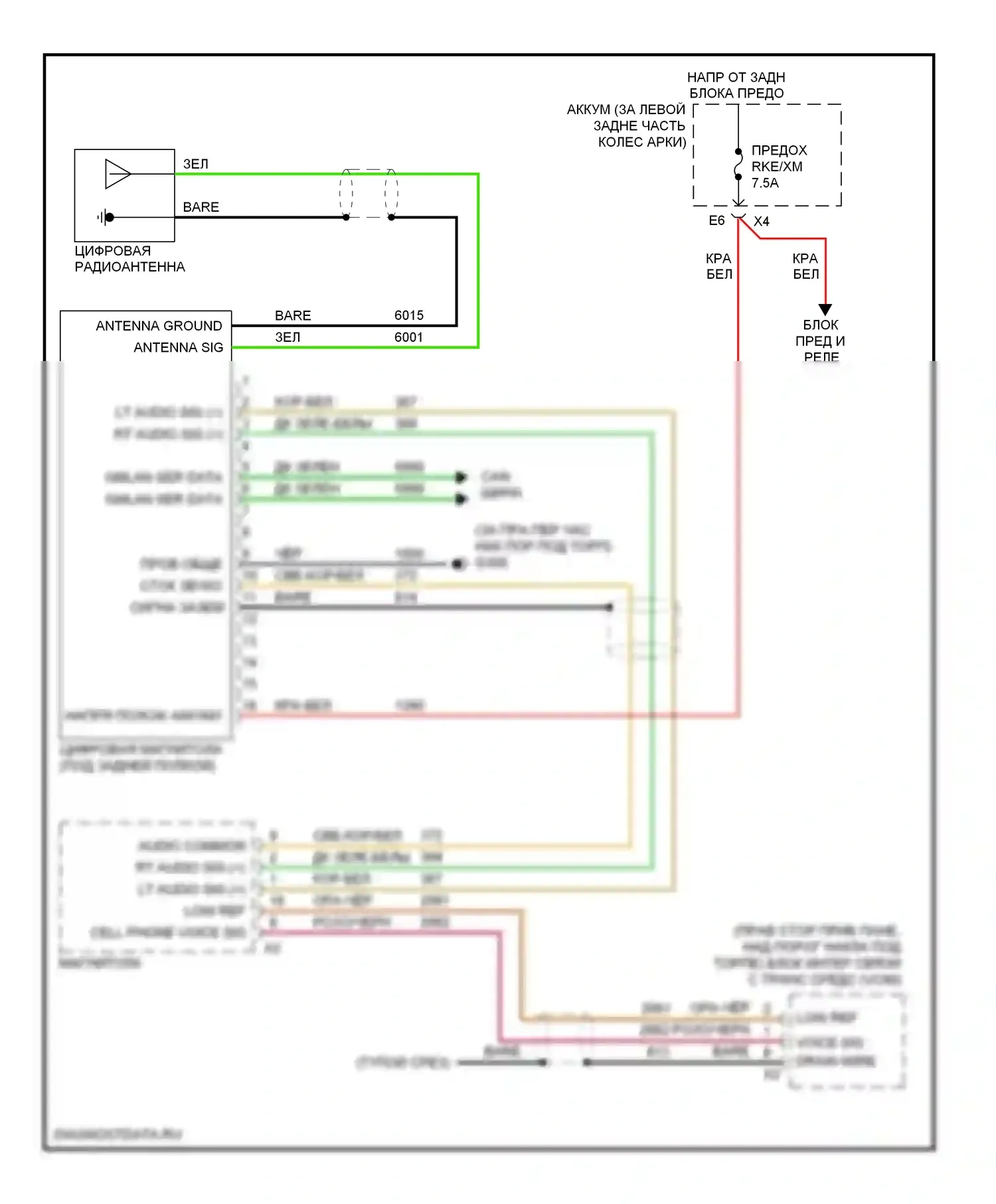 Aura Saturn I (2006-2010): Электросхема спутниковой магнитолы 
