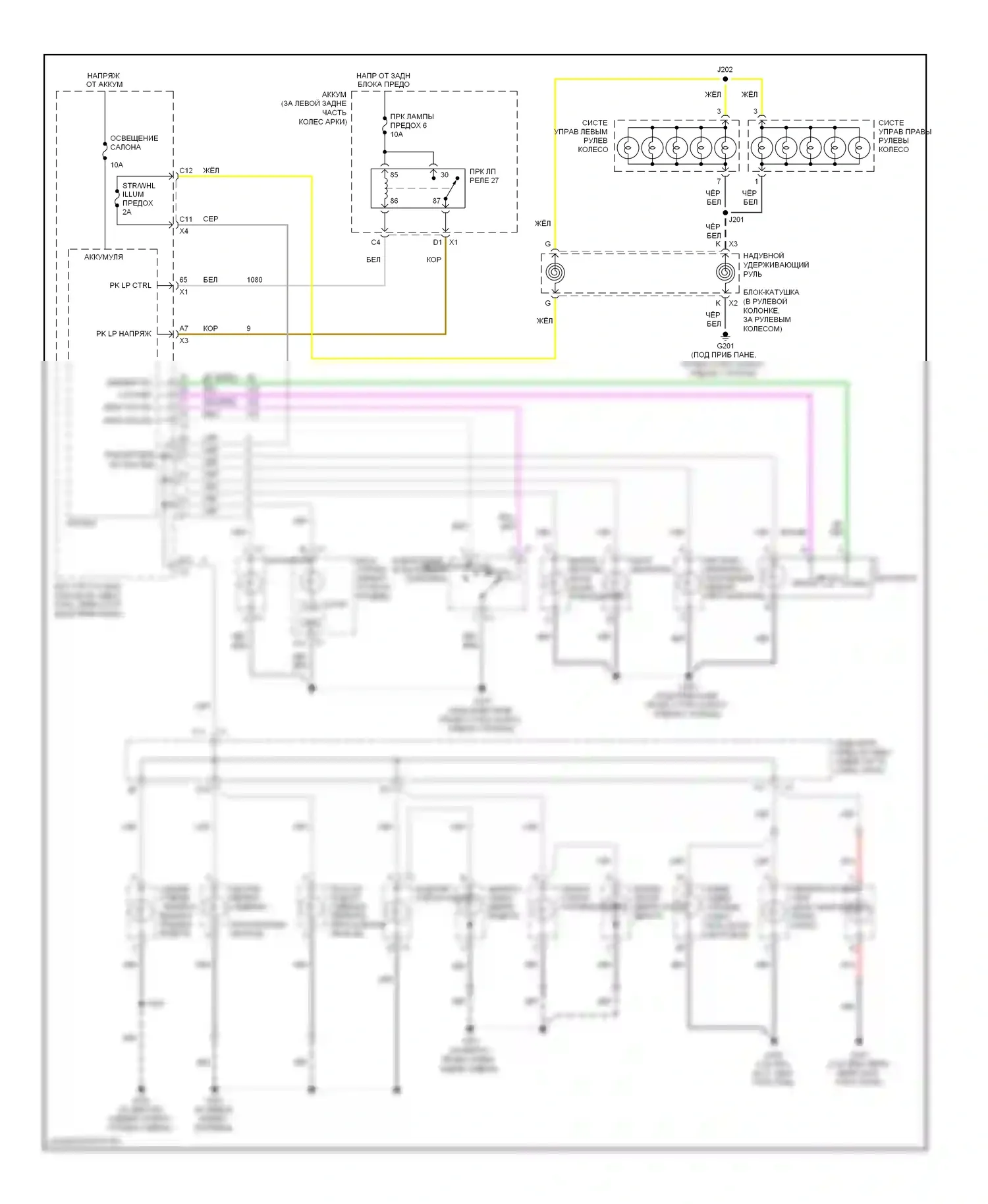 Aura Saturn I (2006-2010): Электросхема подсветки приборной панели 
