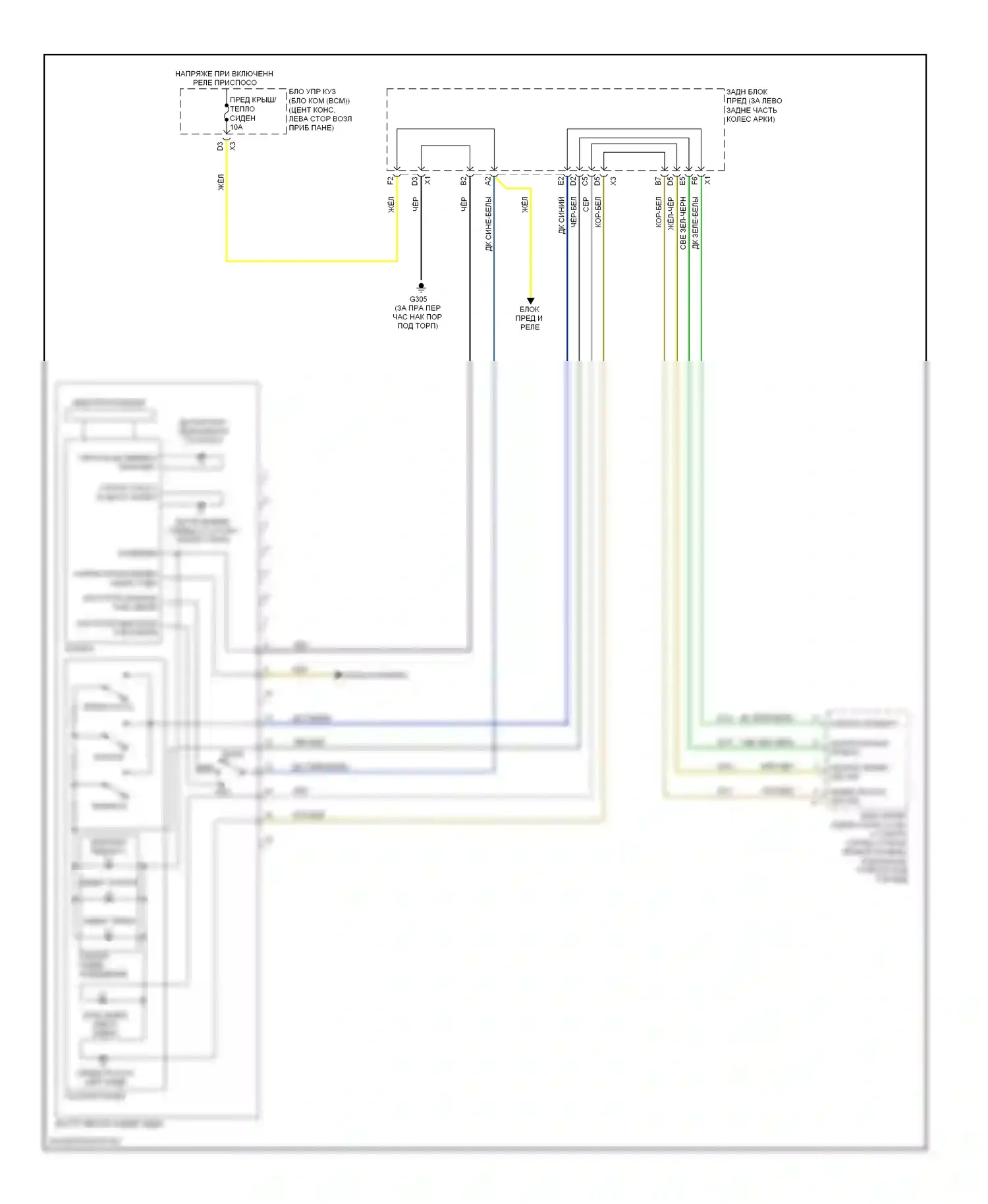 Aura Saturn I (2006-2010): Электросхема электрохромного зеркала 