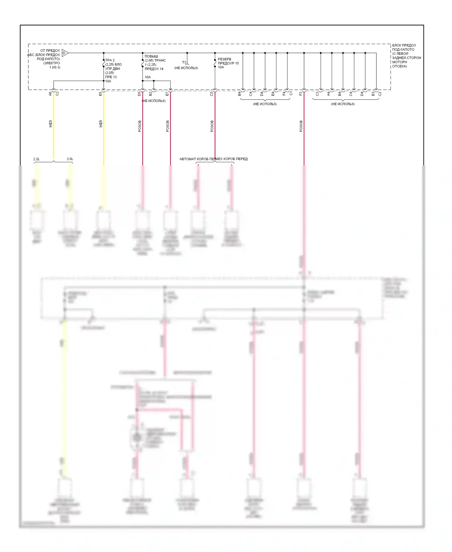 ION Saturn I (2003-2007): Электросхема блока предохранителей реле (3 из 3) 