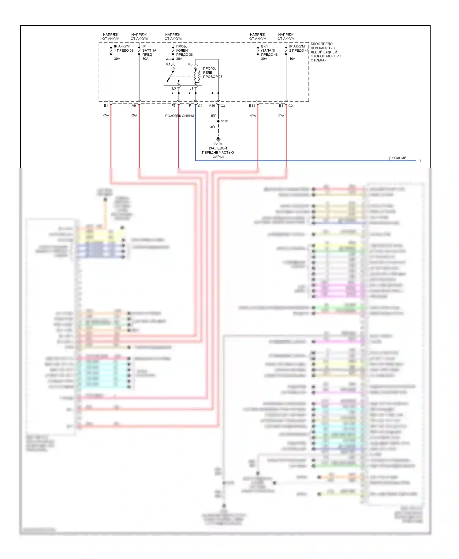ION Saturn I (2003-2007): Электросхема блоков управления кузовом (1 из 2) 