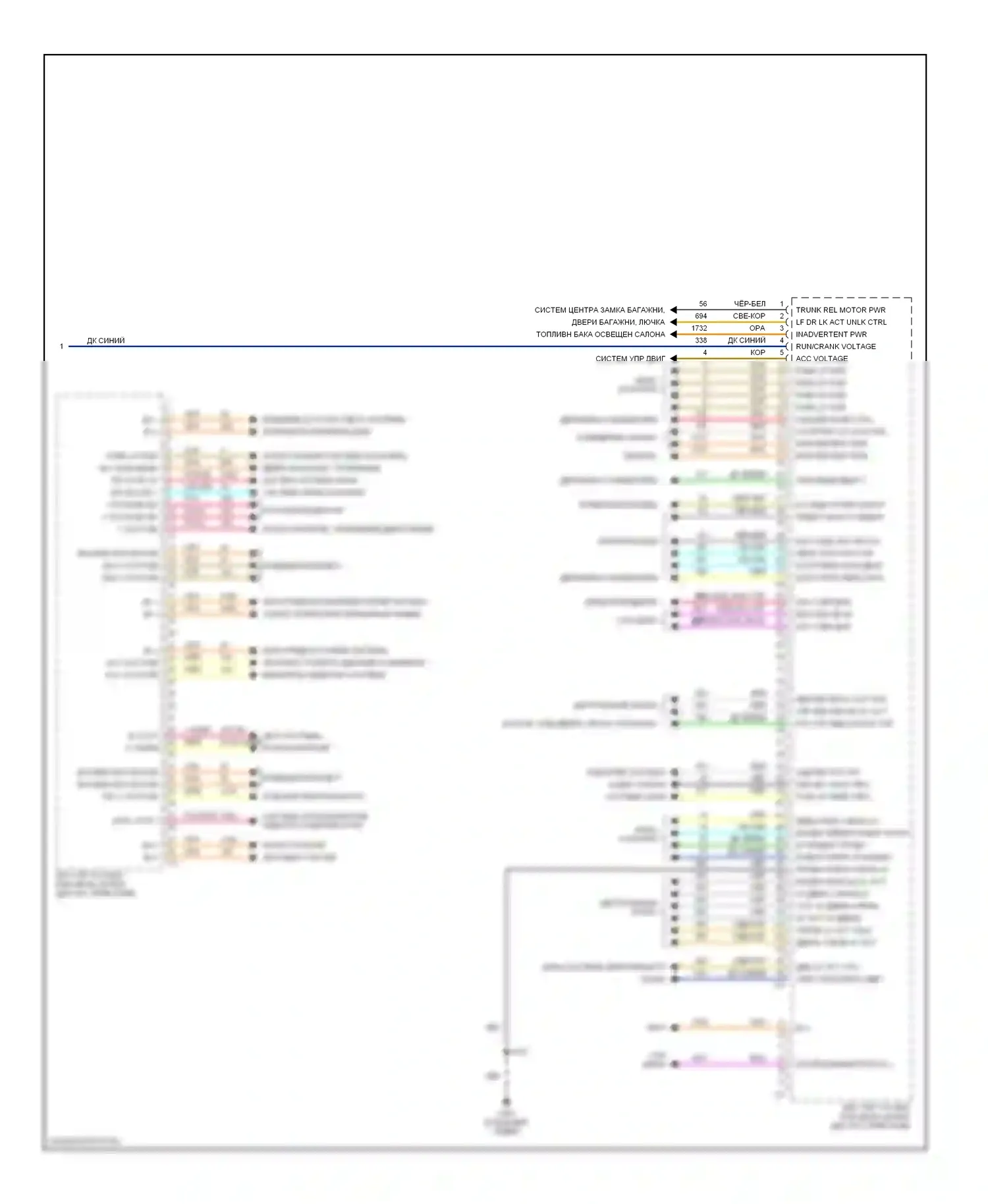 ION Saturn I (2003-2007): Электросхема блоков управления кузовом (2 из 2) 