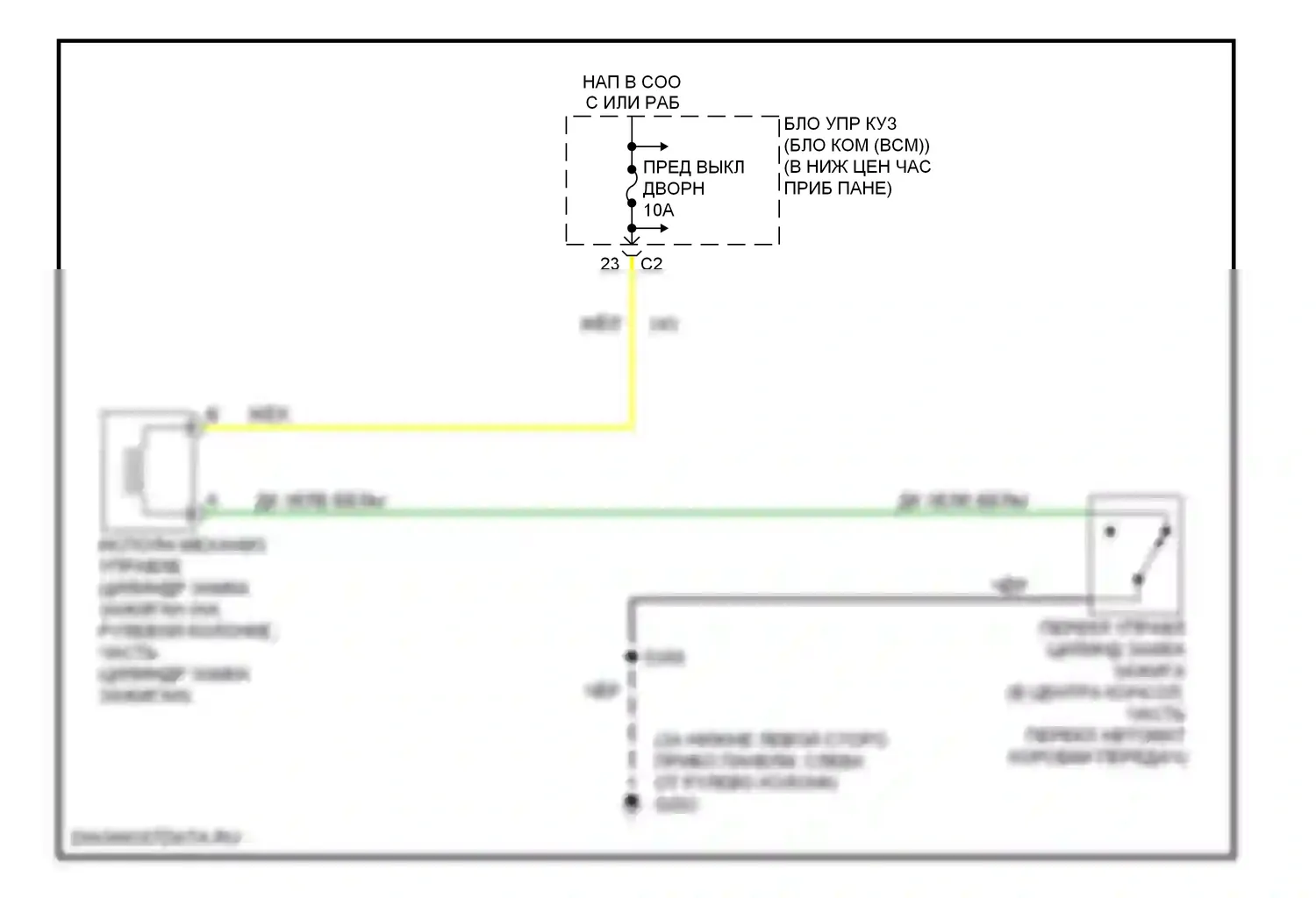 ION Saturn I (2003-2007): Электросхема электромагнита замка зажигания 
