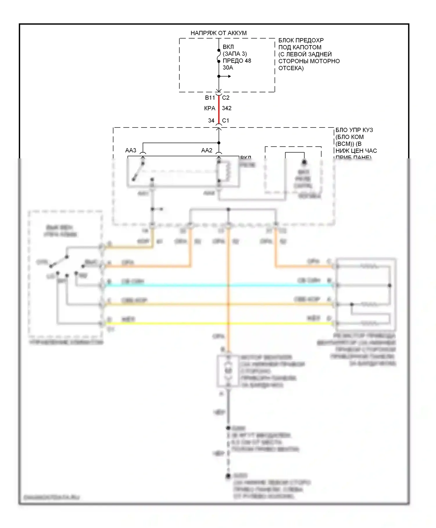 ION Saturn I (2003-2007): Электросхема нагревателя 