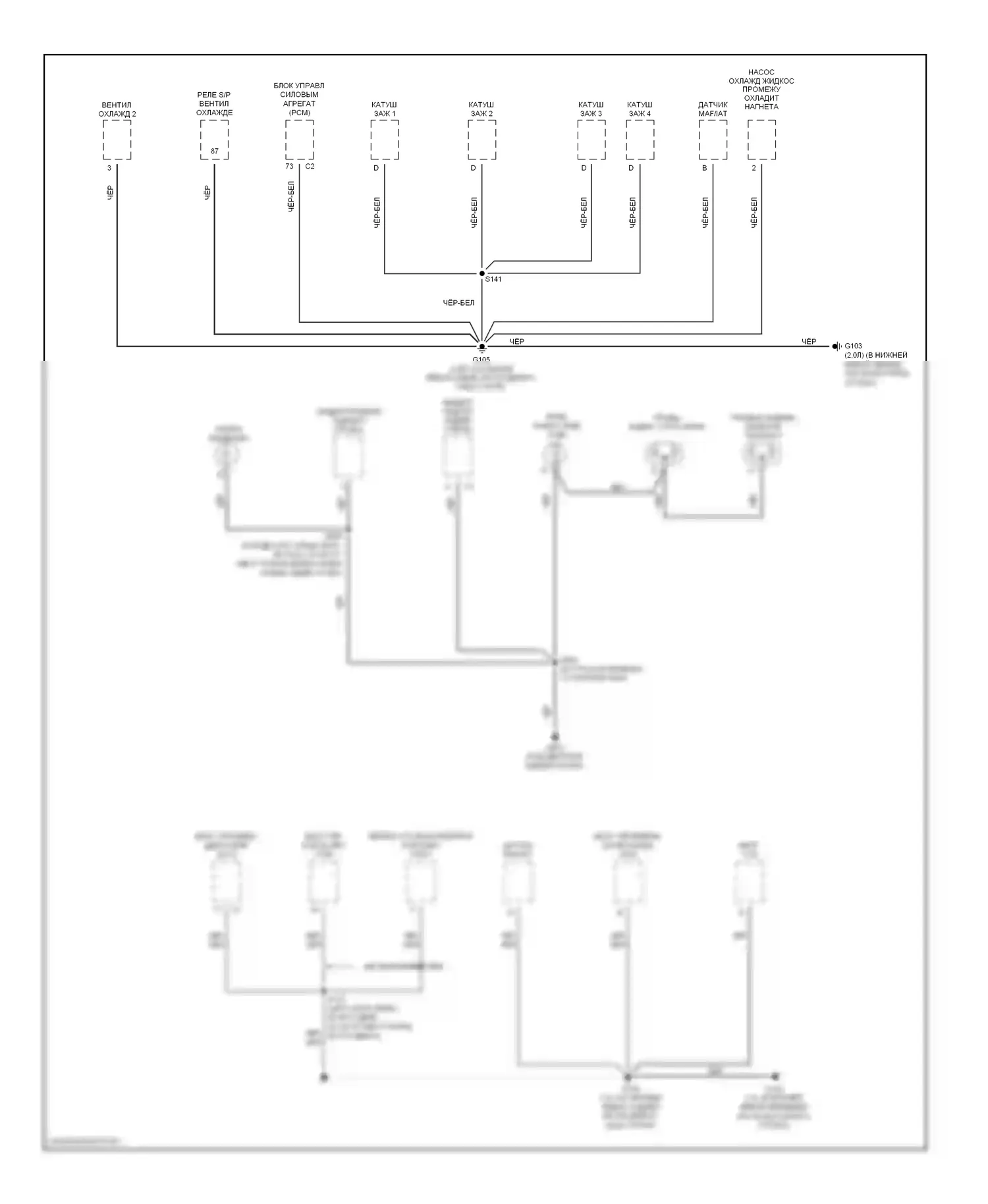 ION Saturn I (2003-2007): Электросхема точек подключения масс (3 из 3) 