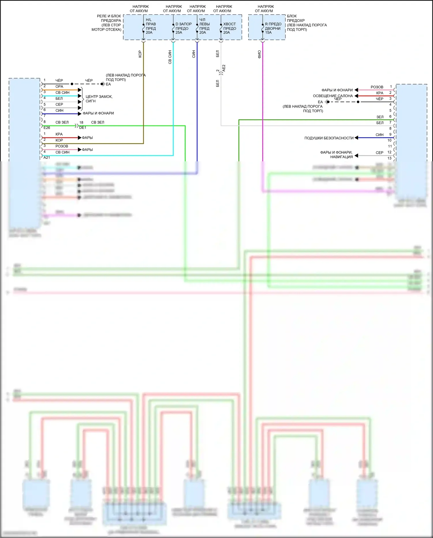 iA Scion I (2015-2016): Электросхема блоков управления кузовом (2 из 4) 