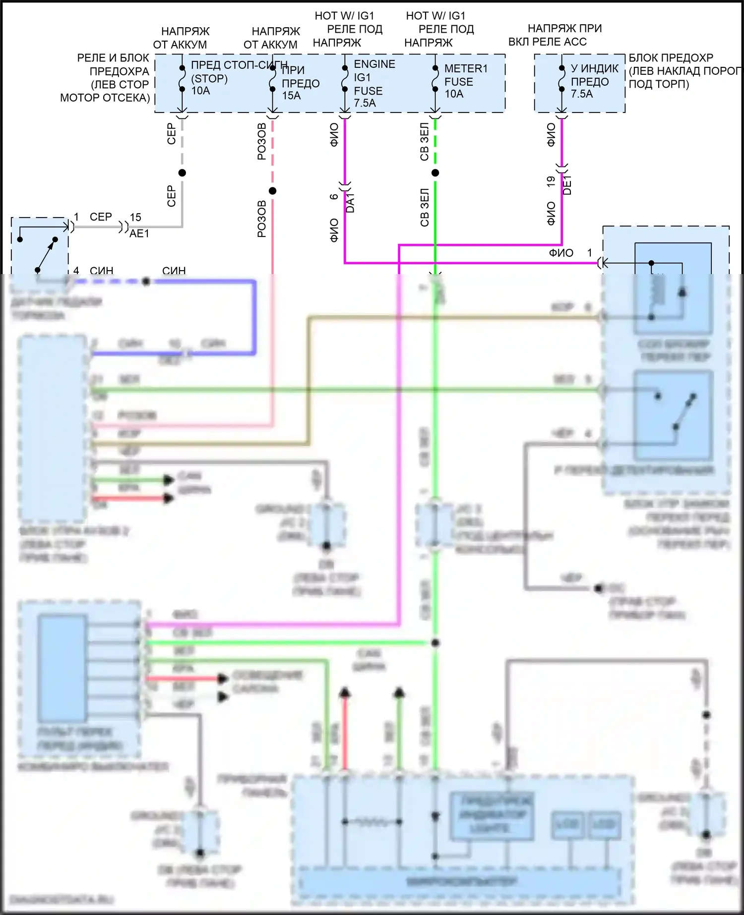 iA Scion I (2015-2016): Электросхема блокировки селектора 