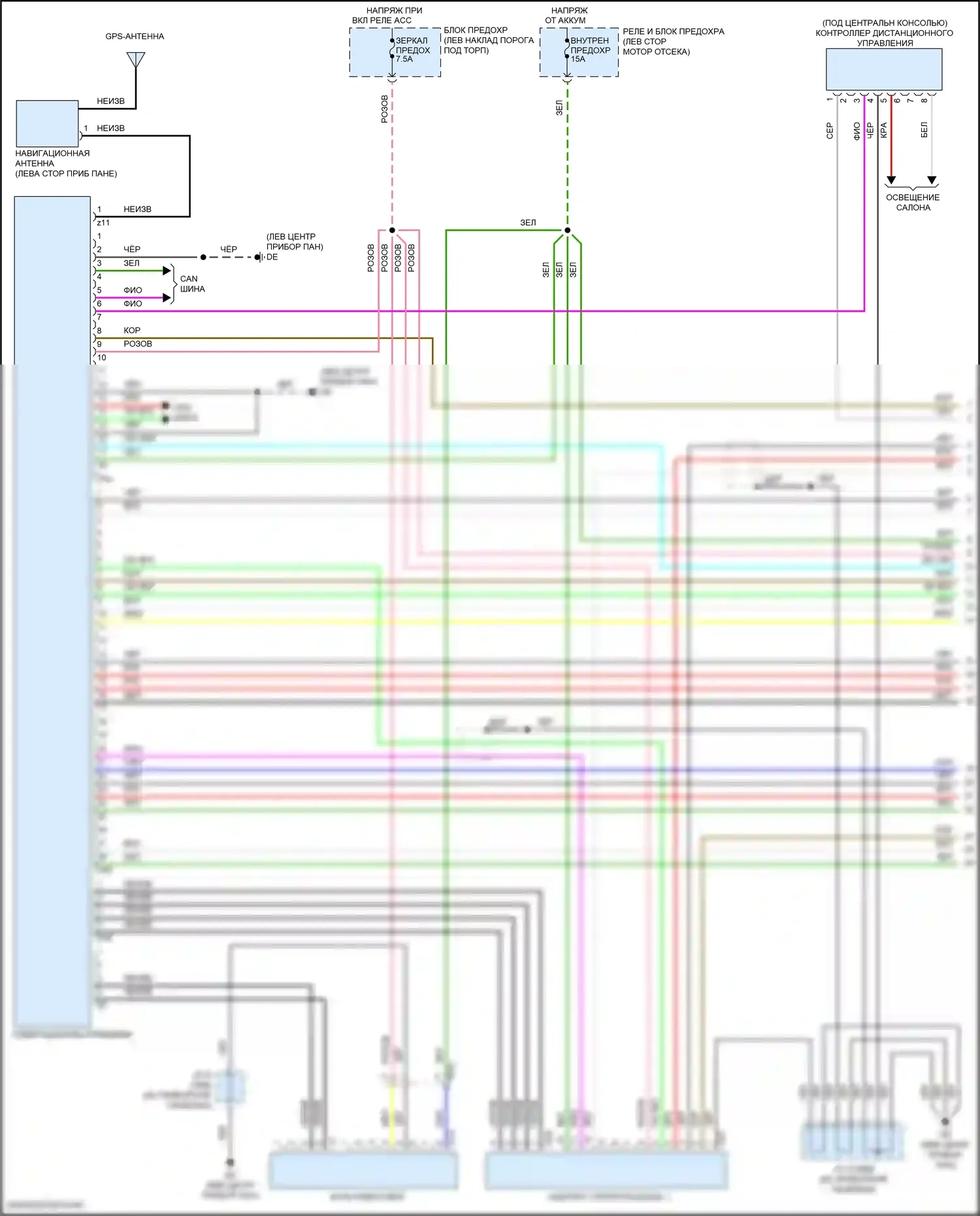 iA Scion I (2015-2016): Электросхема магнитолы, с несколькими дисплеями (1 из 4) 