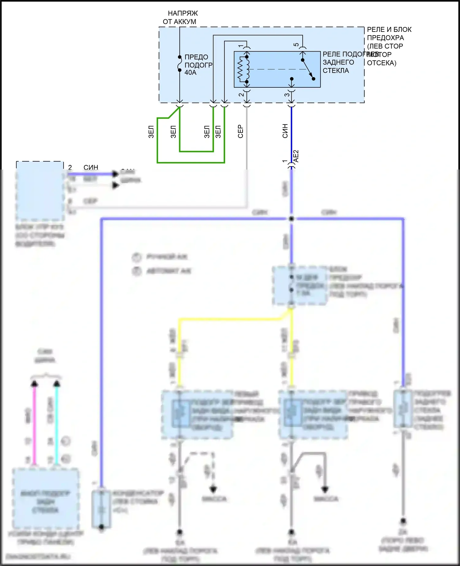 iA Scion I (2015-2016): Электросхема подогрева стекол 