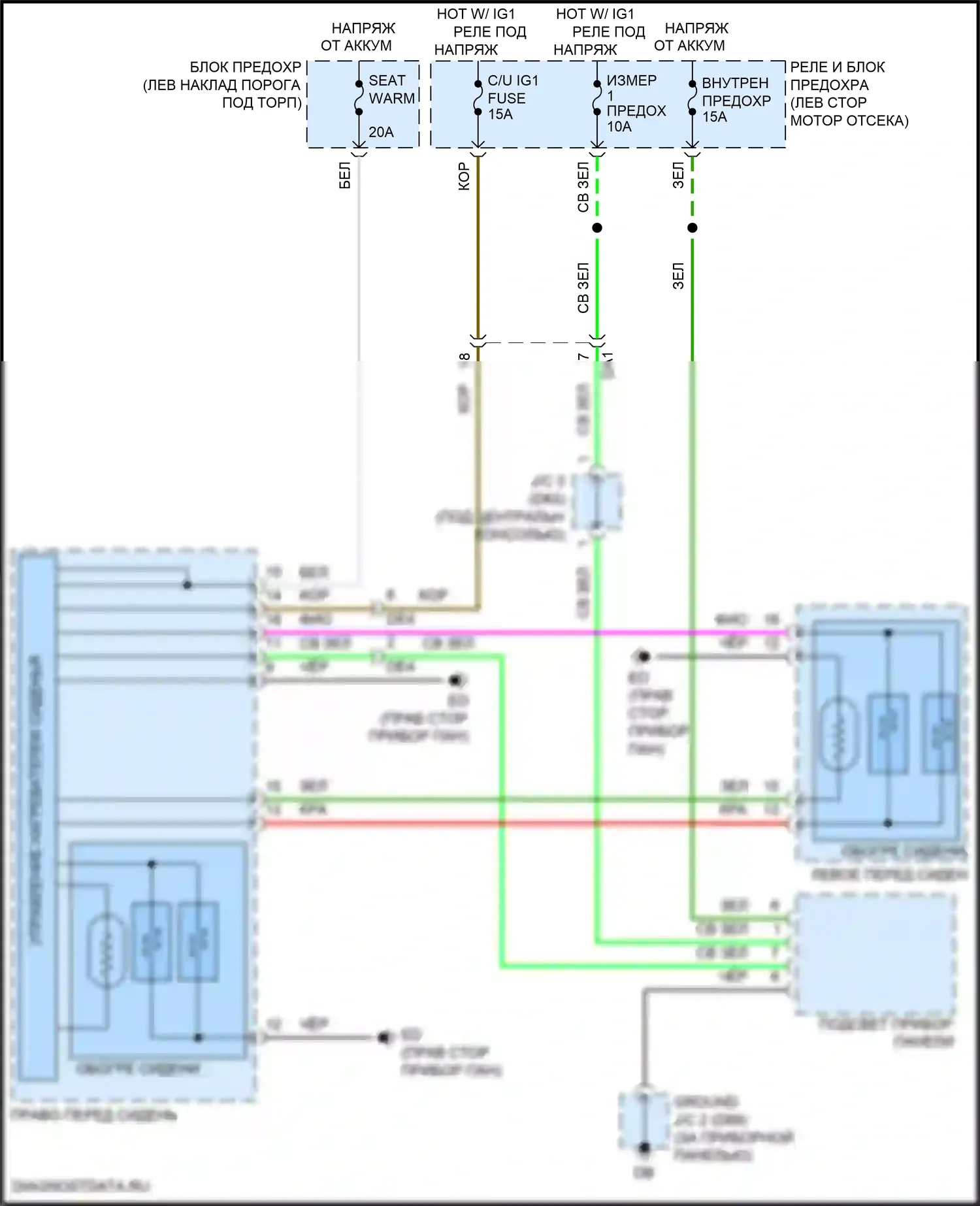 iA Scion I (2015-2016): Электросхема сидений 