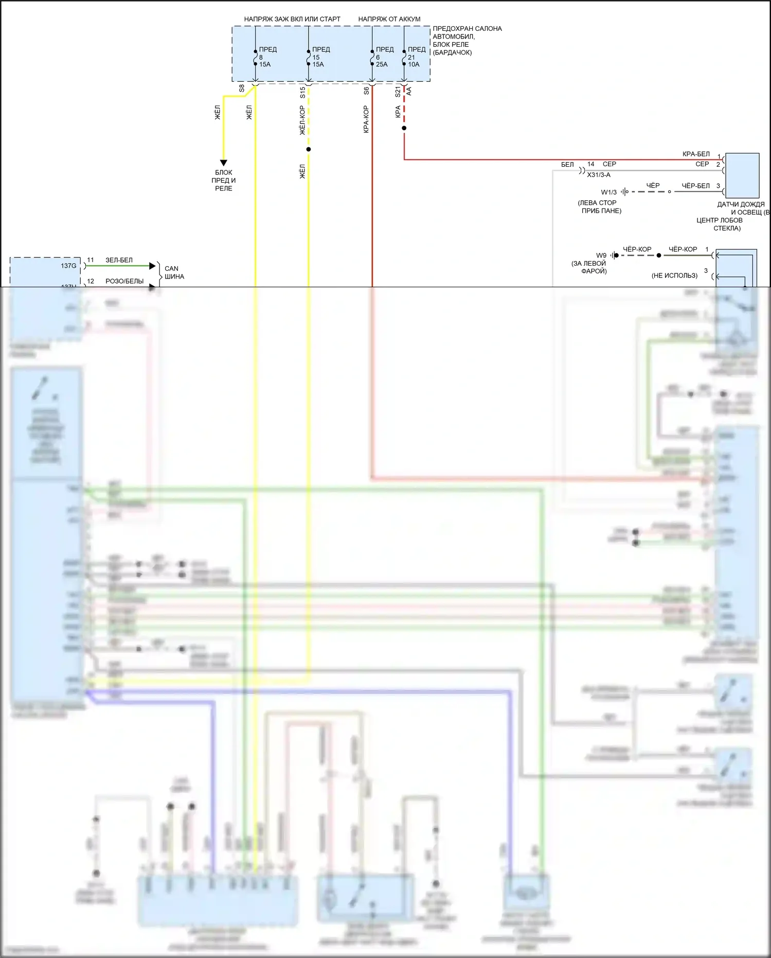 Fortwo Smart III (2014-2024): Дворники и омыватели электросхема (1 из 2) 
