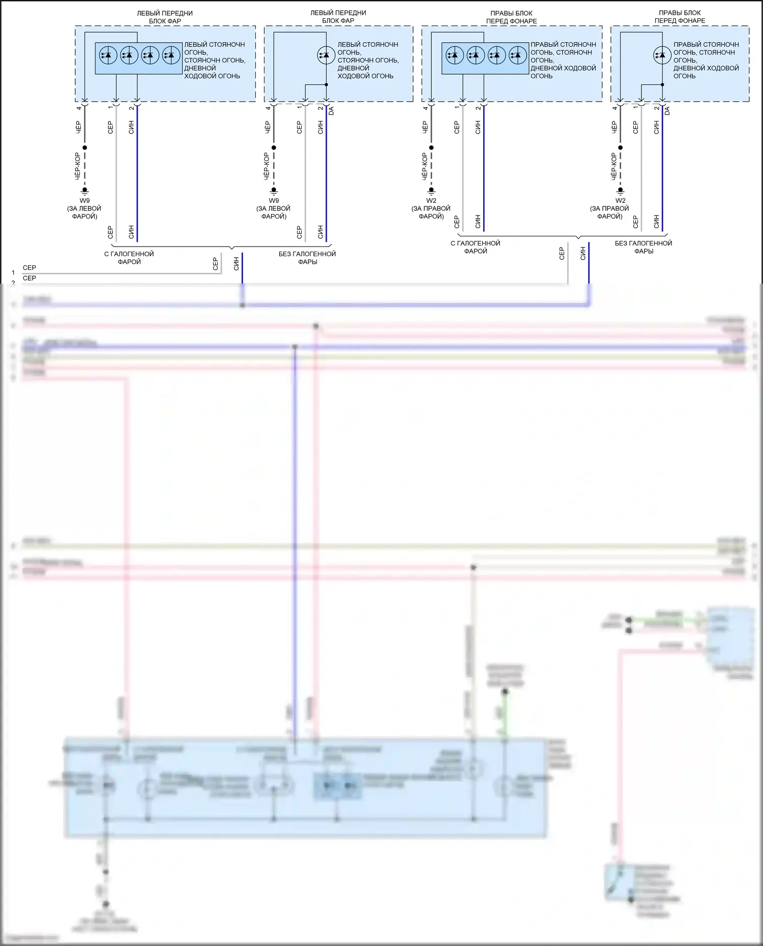 Fortwo Smart III (2014-2024): Электросхема фар и фонарей (2 из 3) 