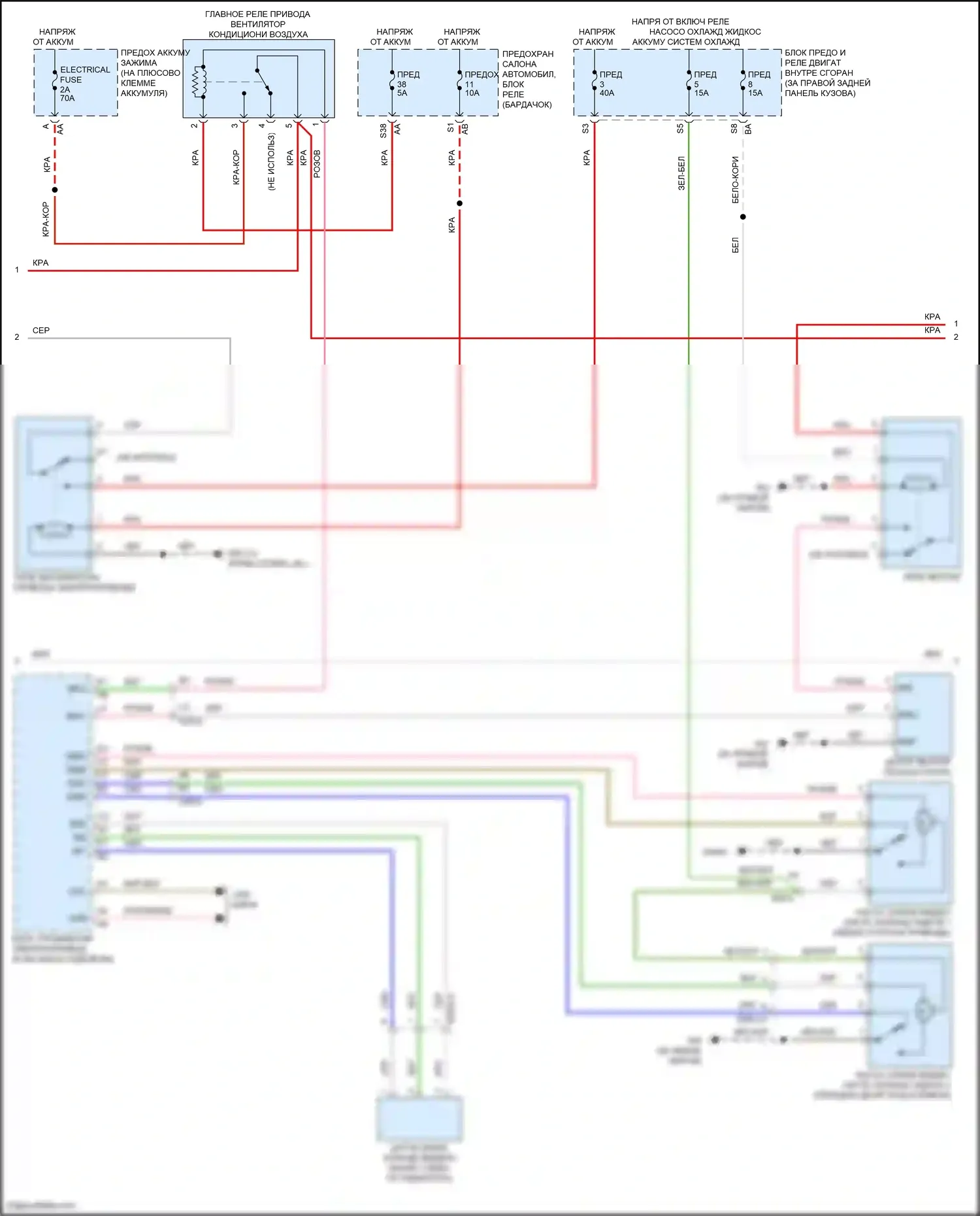 Fortwo Smart III (2014-2024): Электросхема климат контроля (2 из 3) 