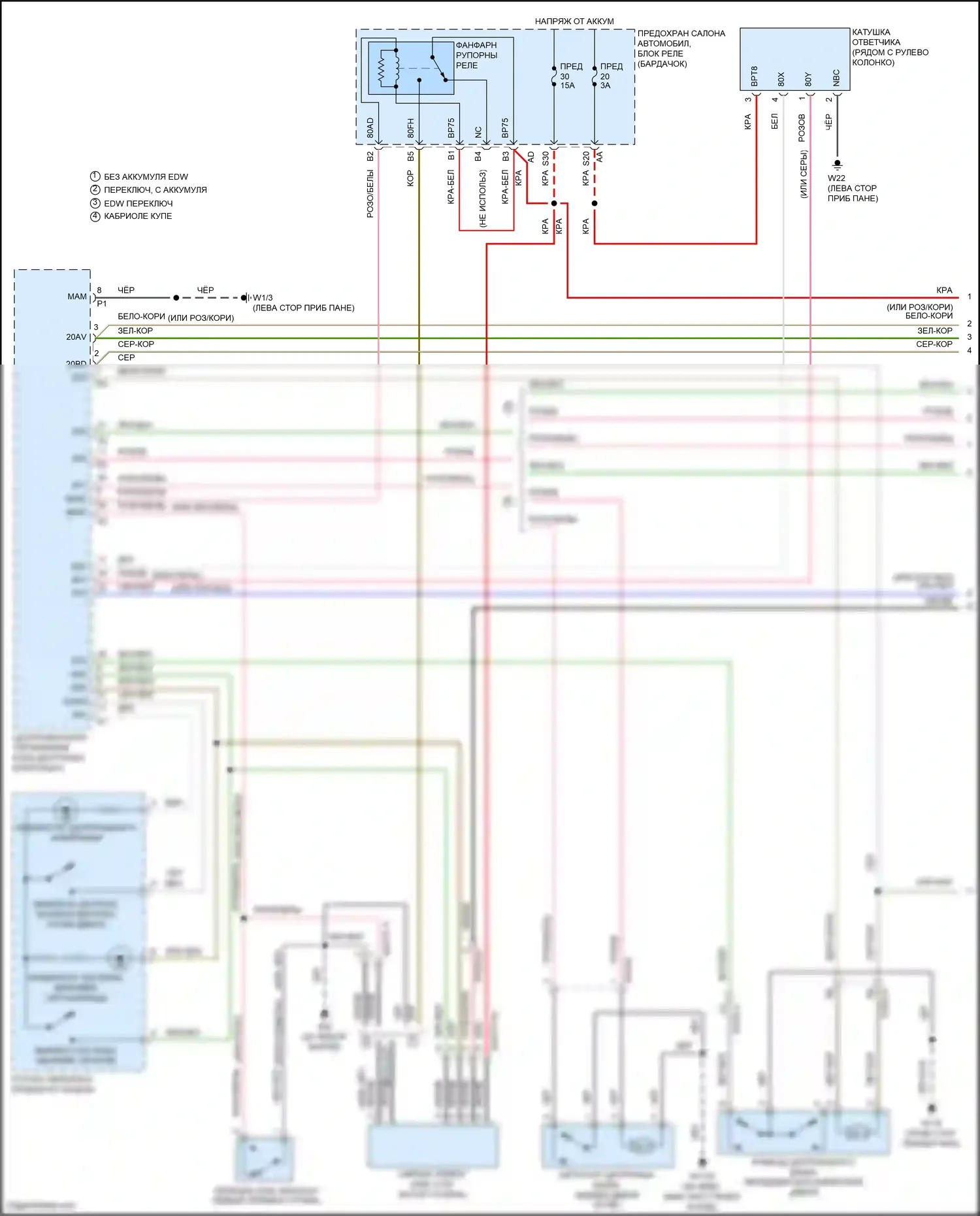 Fortwo Smart III (2014-2024): Электросхема центрального замка (1 из 2) 