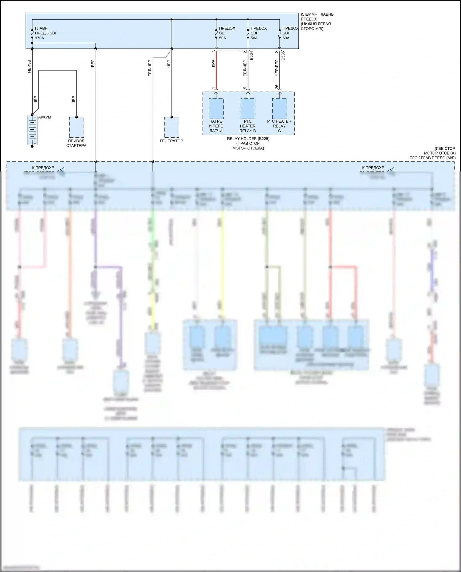 Ascent Subaru I (2017-2022): Электросхема блока предохранителей реле (1 из 10) 