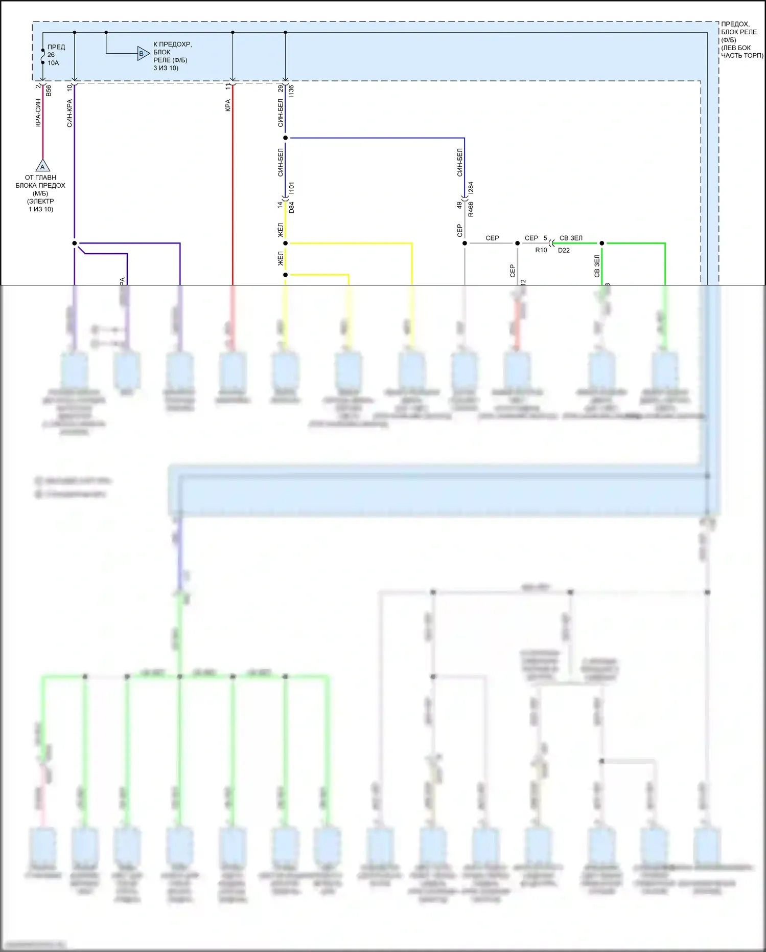 Ascent Subaru I (2017-2022): Электросхема блока предохранителей реле (2 из 10) 