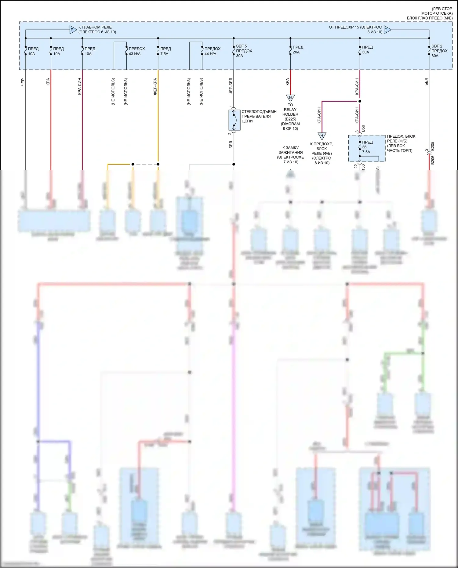 Ascent Subaru I (2017-2022): Электросхема блока предохранителей реле (5 из 10) 