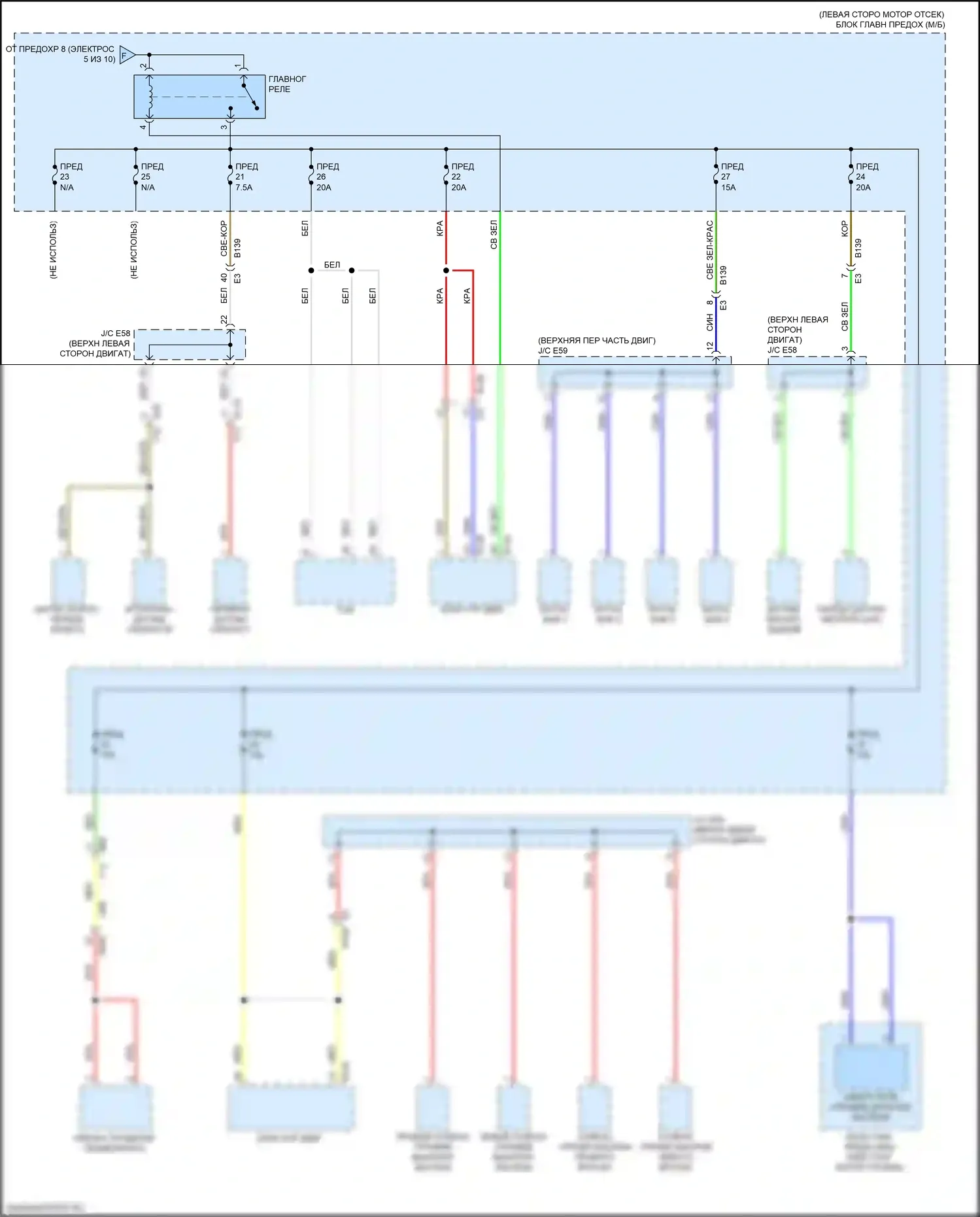 Ascent Subaru I (2017-2022): Электросхема блока предохранителей реле (6 из 10) 