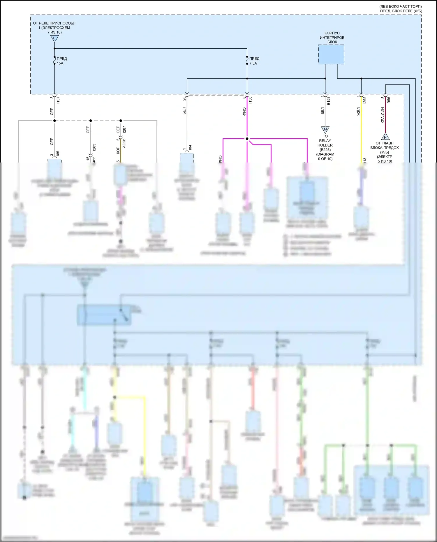 Ascent Subaru I (2017-2022): Электросхема блока предохранителей реле (8 из 10) 