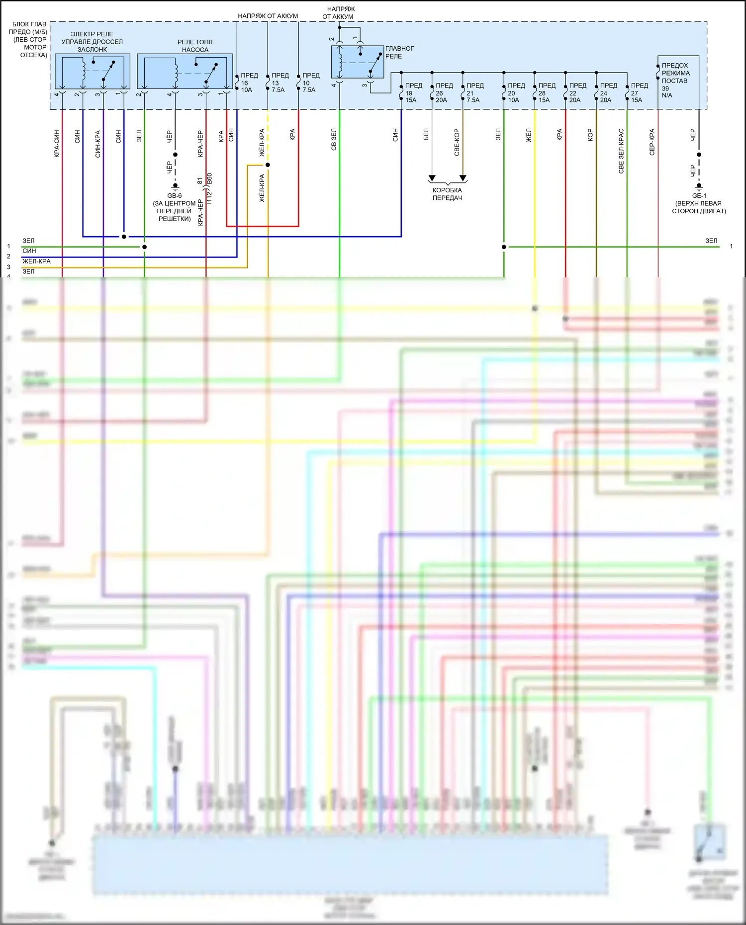 Ascent Subaru I (2017-2022): Электросхема двигателя 2,4л турбо (3 из 7) 