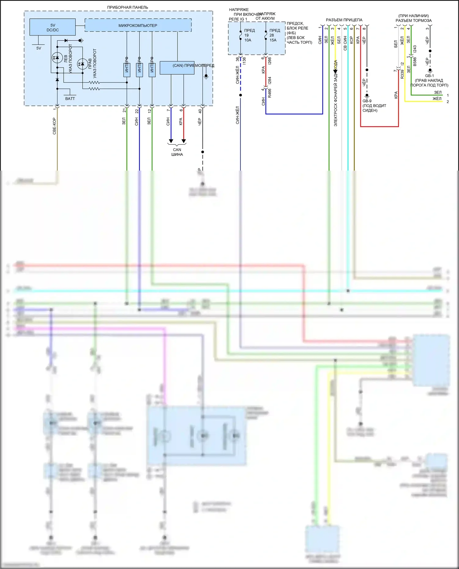 Ascent Subaru I (2017-2022): Электросхема фар и фонарей (2 из 3) 