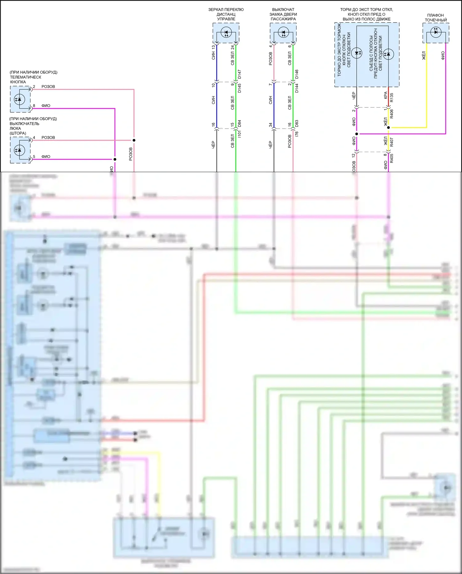Ascent Subaru I (2017-2022): Электросхема подсветки приборной панели (1 из 3) 