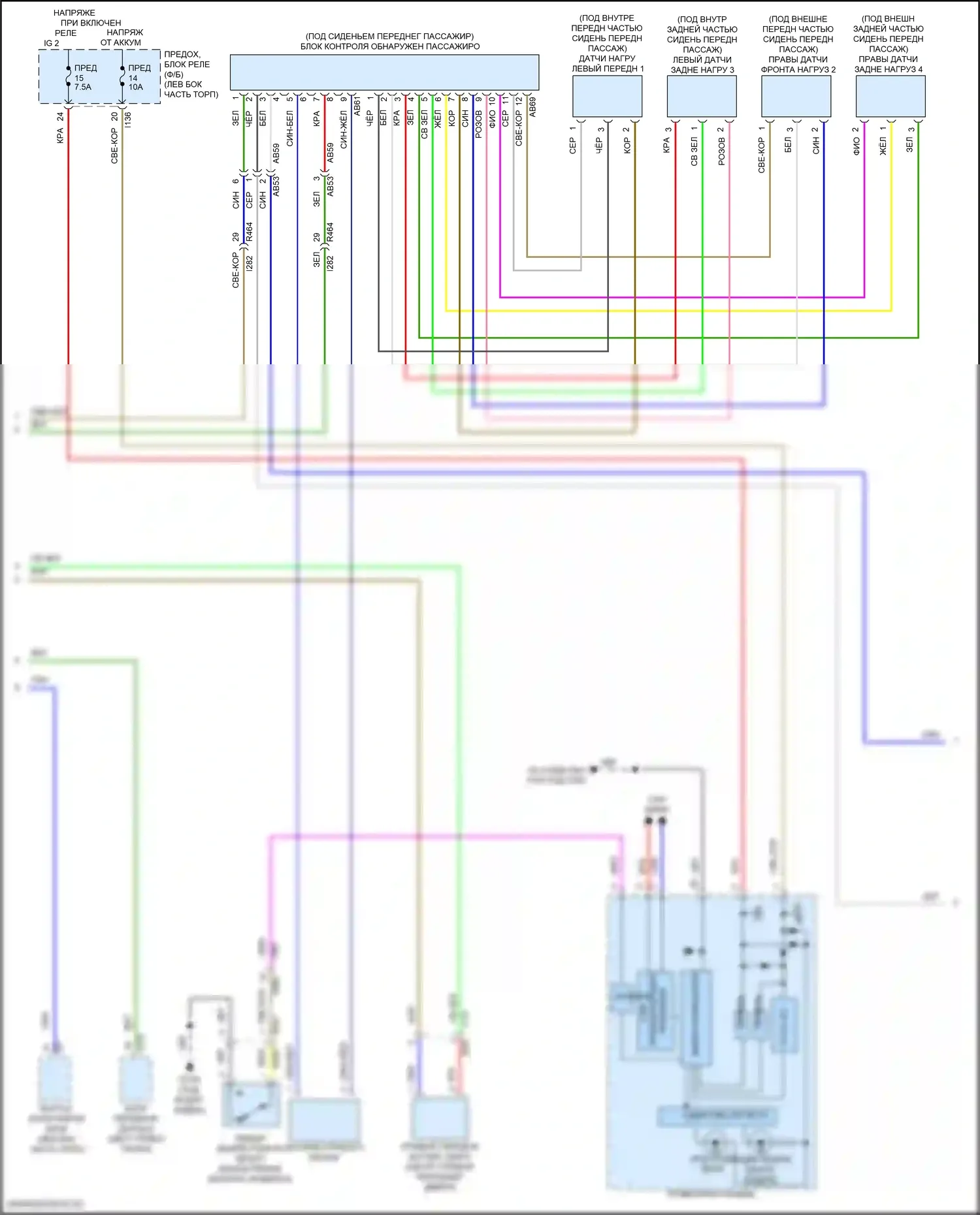 Ascent Subaru I (2017-2022): Электросхема подушек безопасности (2 из 3) 