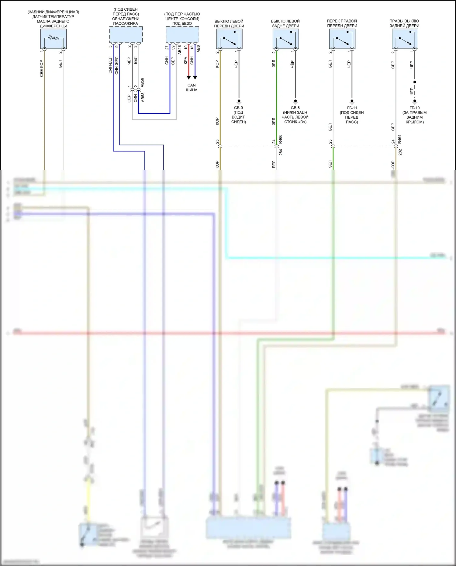 Ascent Subaru I (2017-2022): Электросхема приборной панели (2 из 3) 