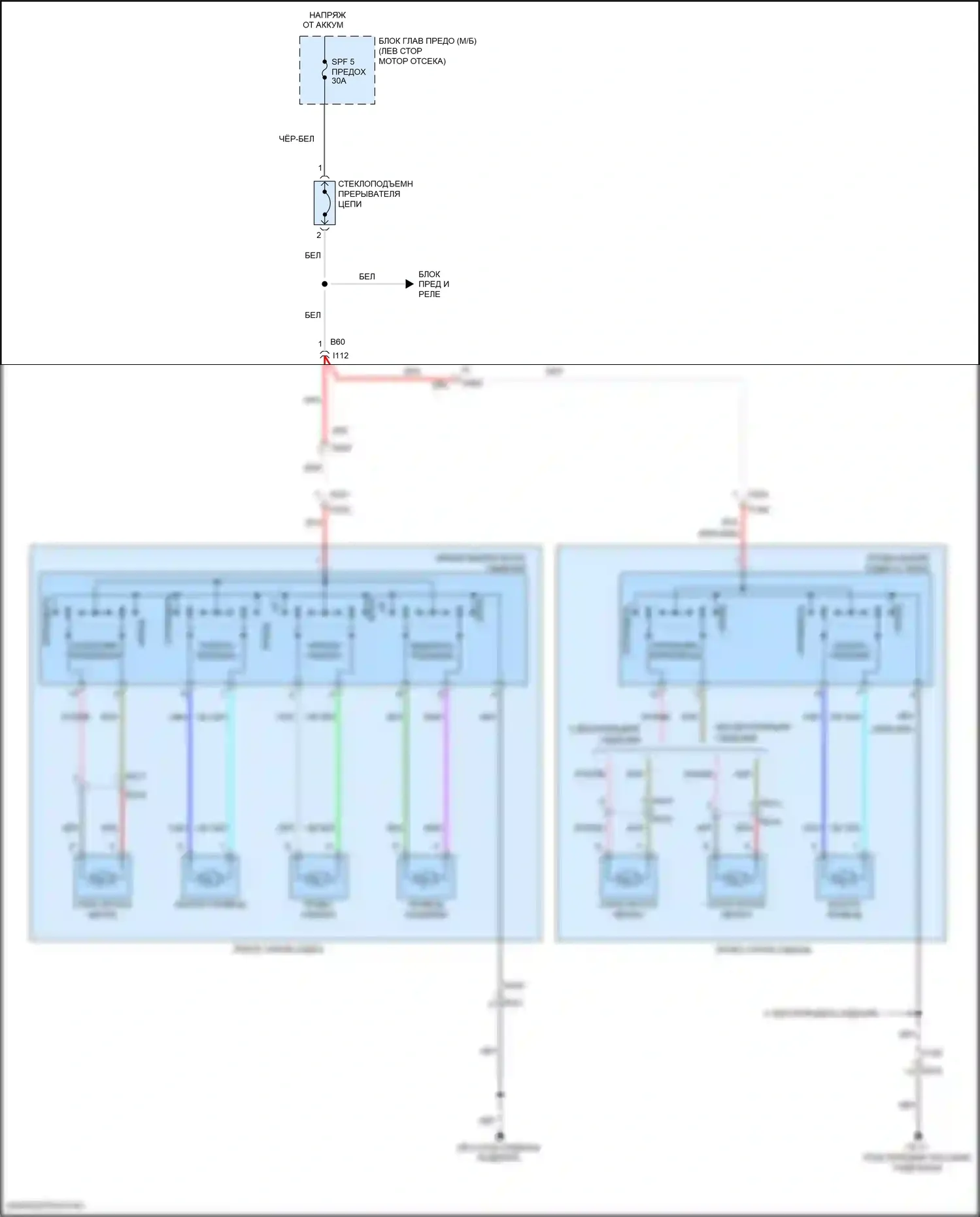 Ascent Subaru I (2017-2022): Электросхема силового сиденья 