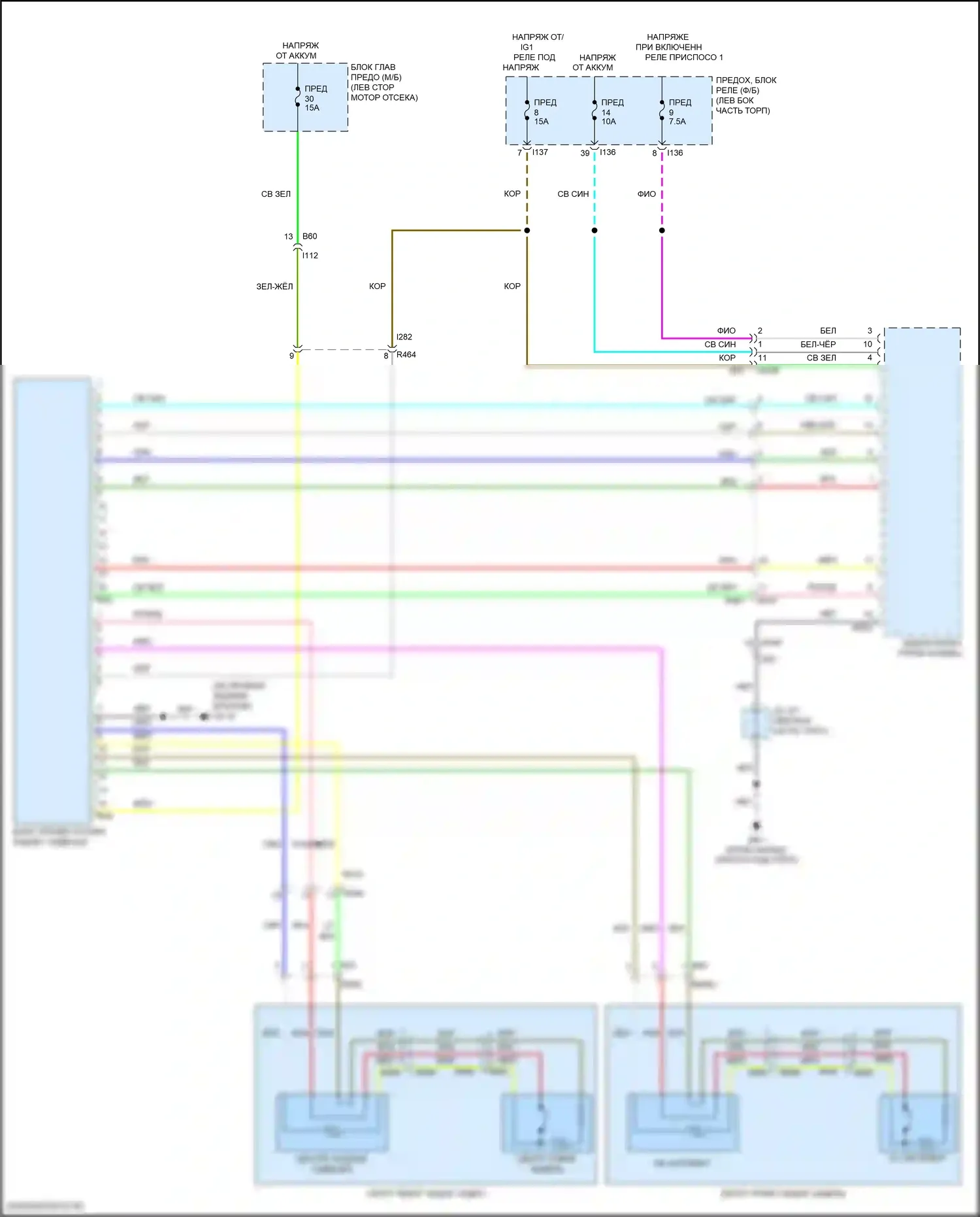 Ascent Subaru I (2017-2022): Электросхема задних обогреваемых сидений 